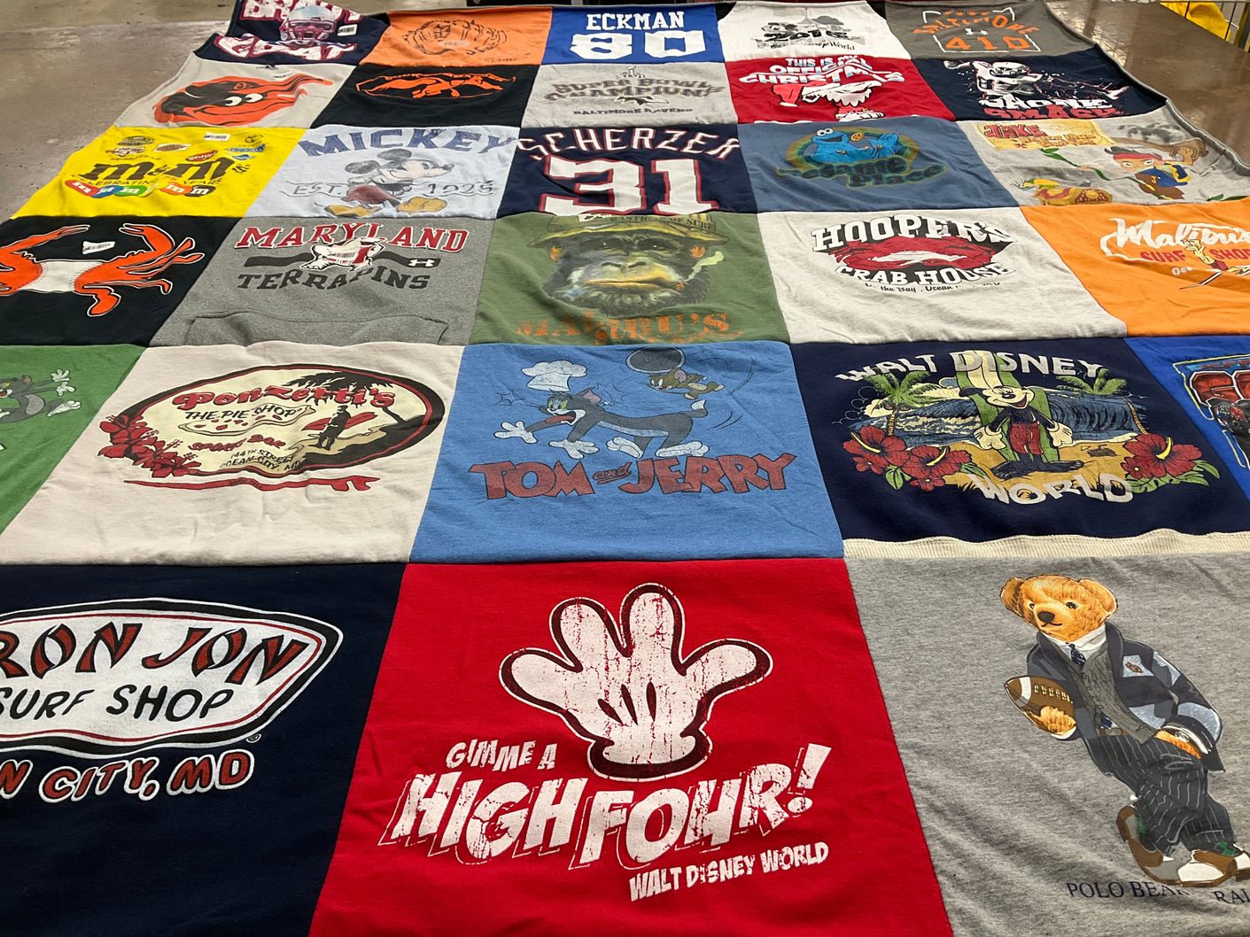 T-shirt quilt featuring maryland terrapins by Michael from MD