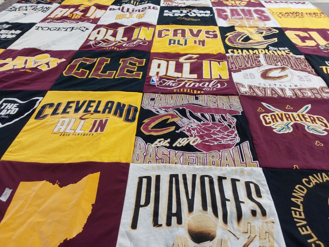 T-shirt quilt featuring cleveland cavaliers by Kristen from OH