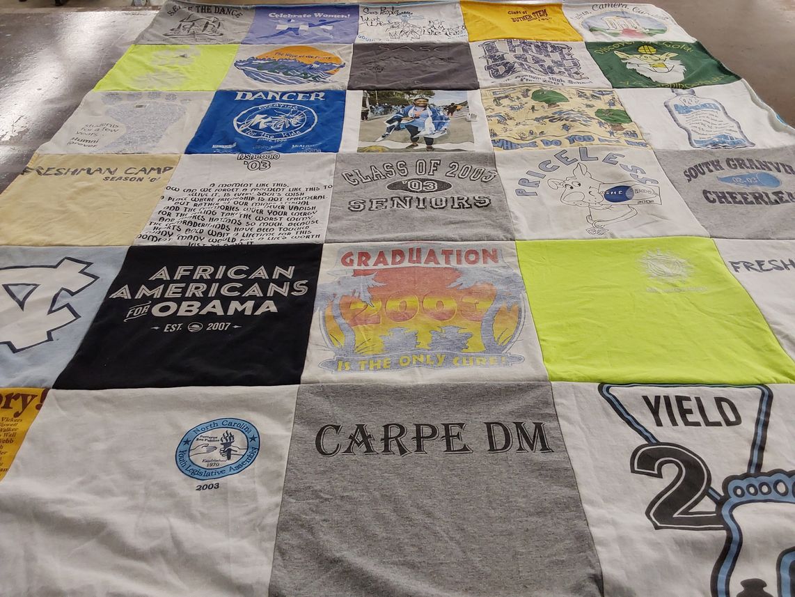 T-shirt quilt from south granville high school by Iris from NC