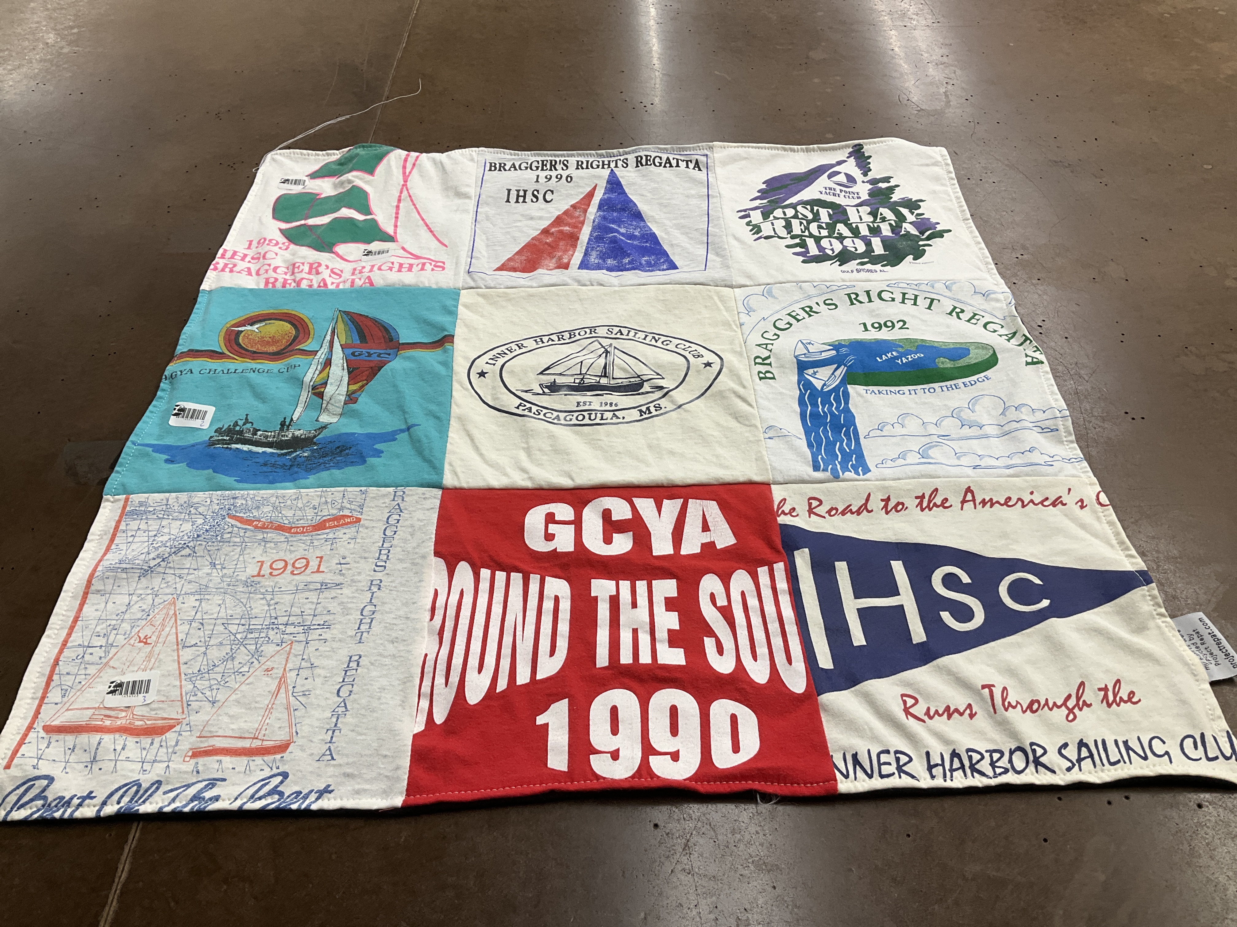 T-shirt quilt with sailing, regattas themes by Barry from NJ