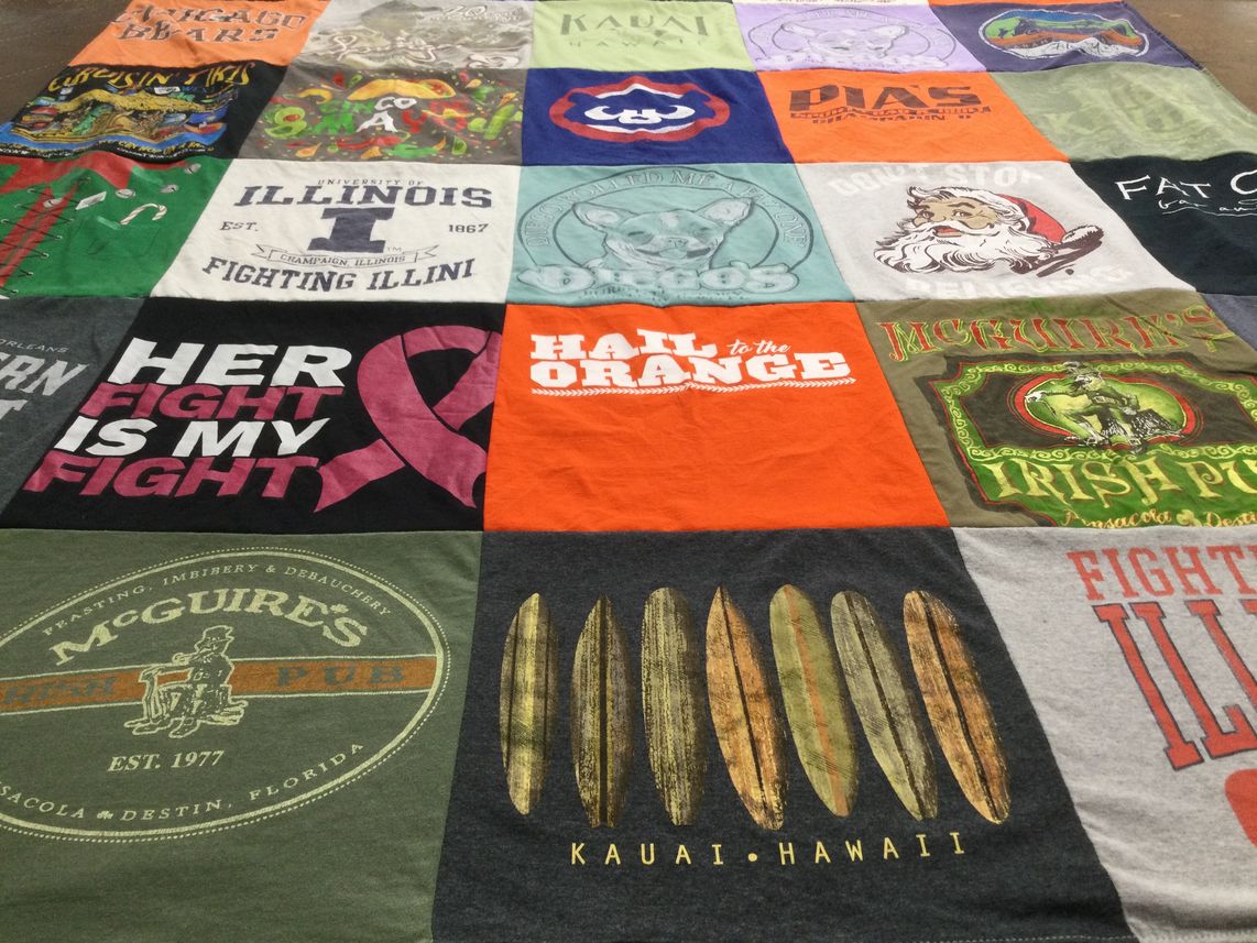 T-shirt quilt featuring fighting illini by Marcia from FL
