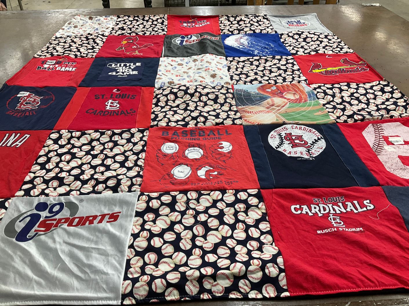 T-shirt quilt featuring st. louis cardinals by LAuren from VA