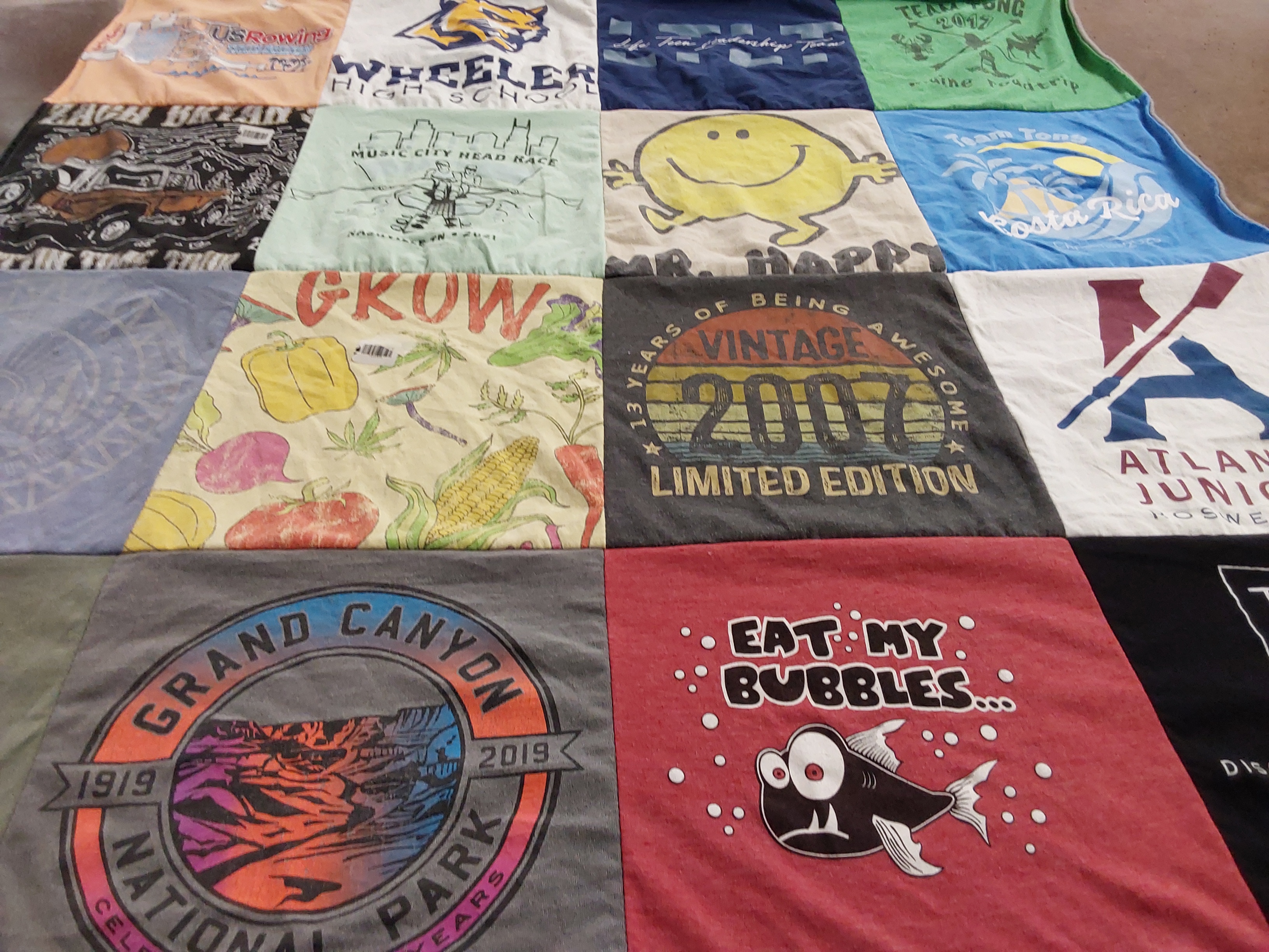 T-shirt quilt from wheeler high school by Pam from GA