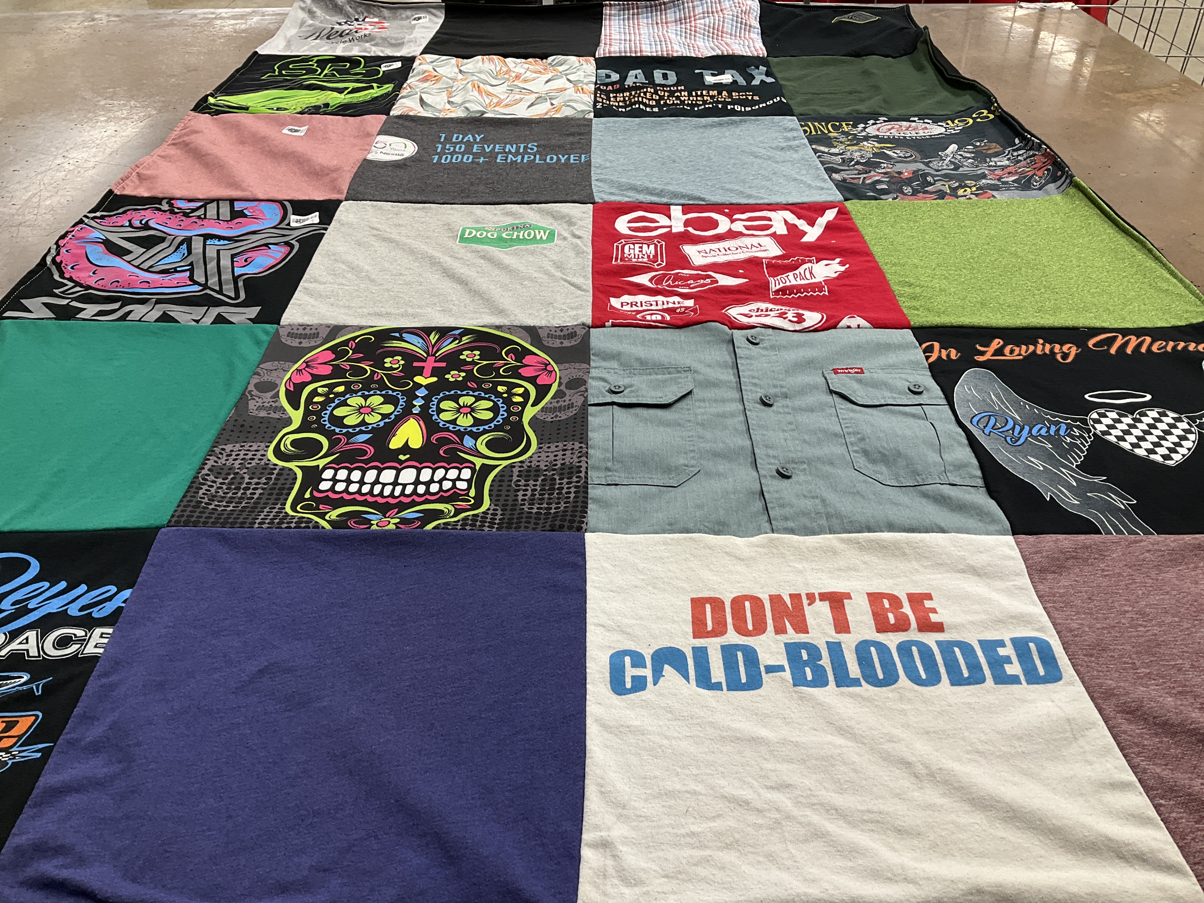 T-shirt quilt with events, memorials themes by Ryan from NJ