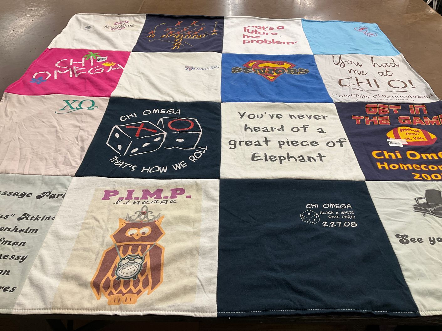 T-shirt quilt from university of pennsylvania by Alexandra from NY
