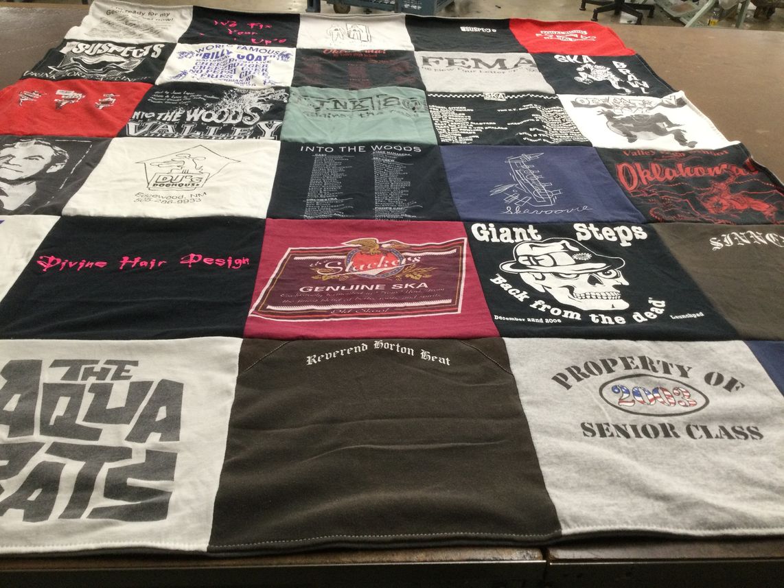 T-shirt quilt from valley college by Dinah from NM