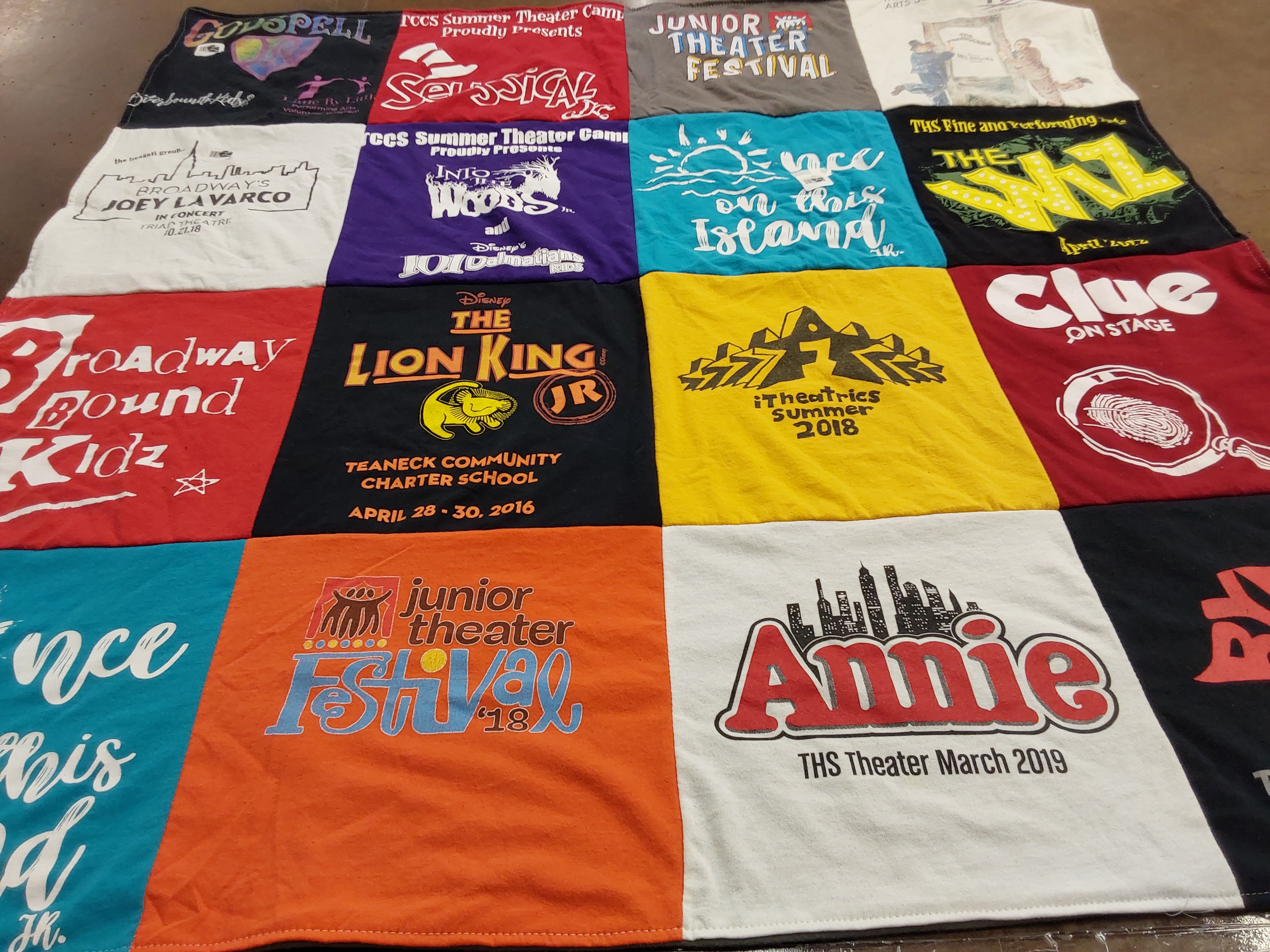 T-shirt quilt from teaneck community charter school by Charisse from NJ