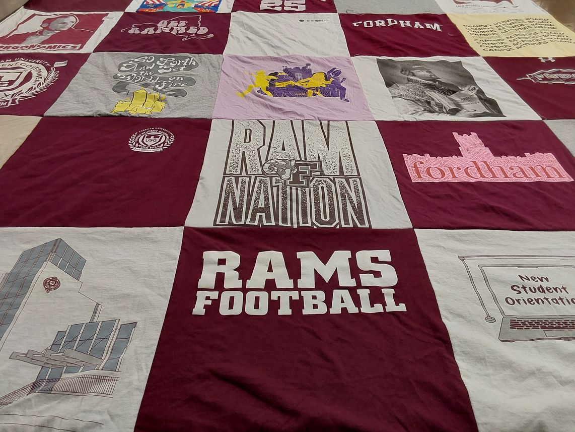 T-shirt quilt featuring fordham university rams by Joanne from NY