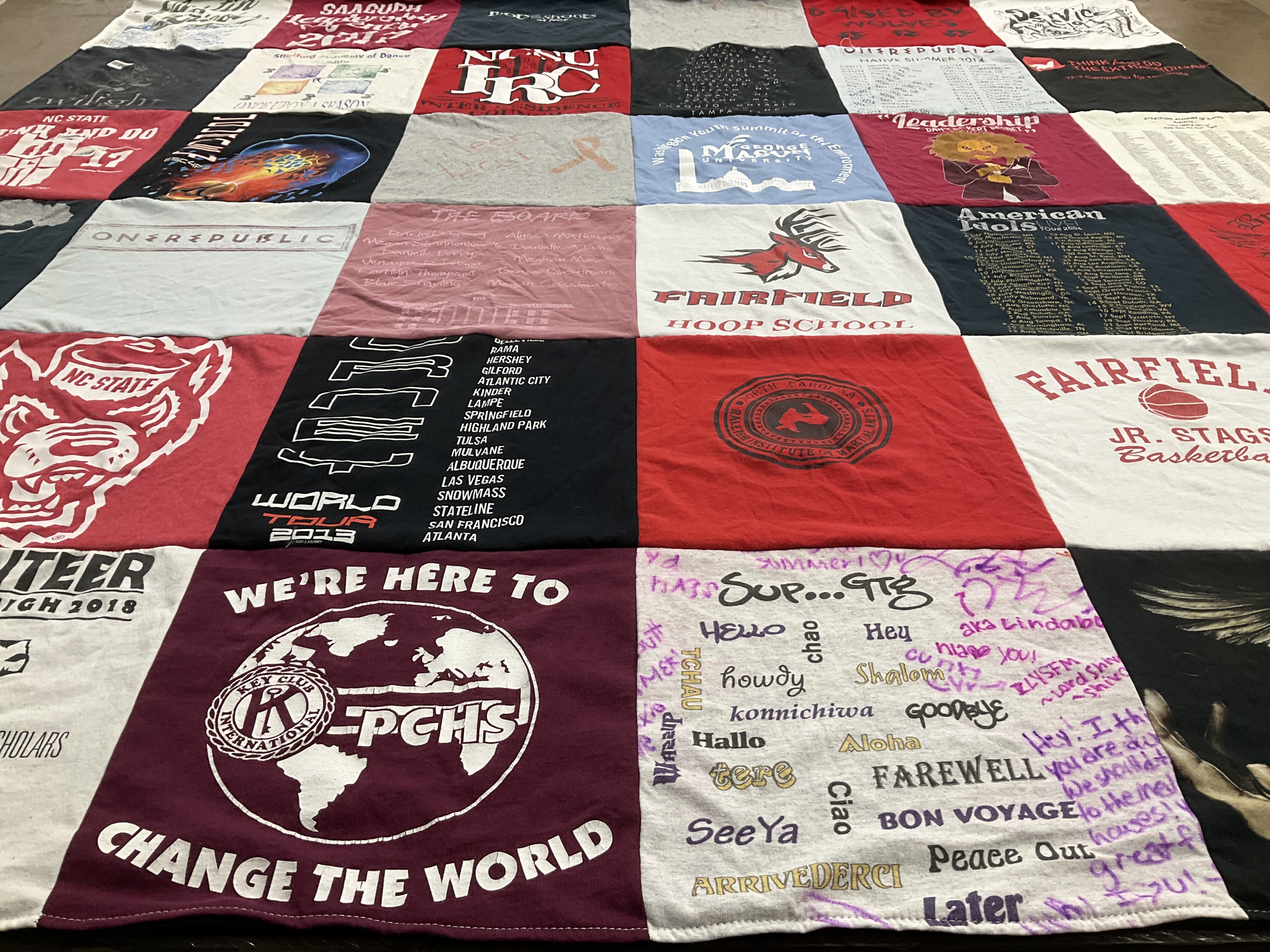 T-shirt quilt featuring fairfield junior stags basketball by Kaitlin from MD