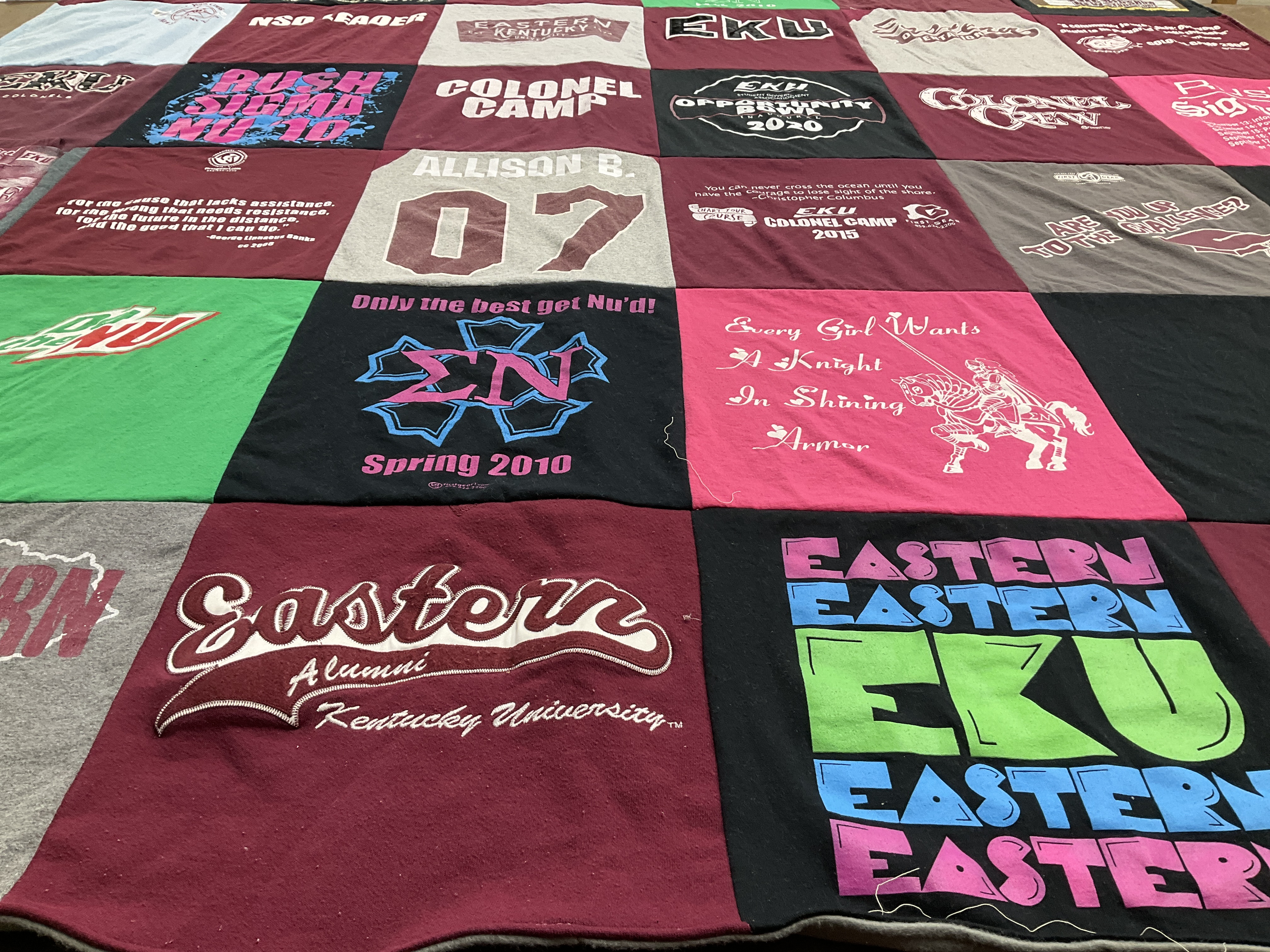 T-shirt quilt from eastern kentucky university by Allison from KY