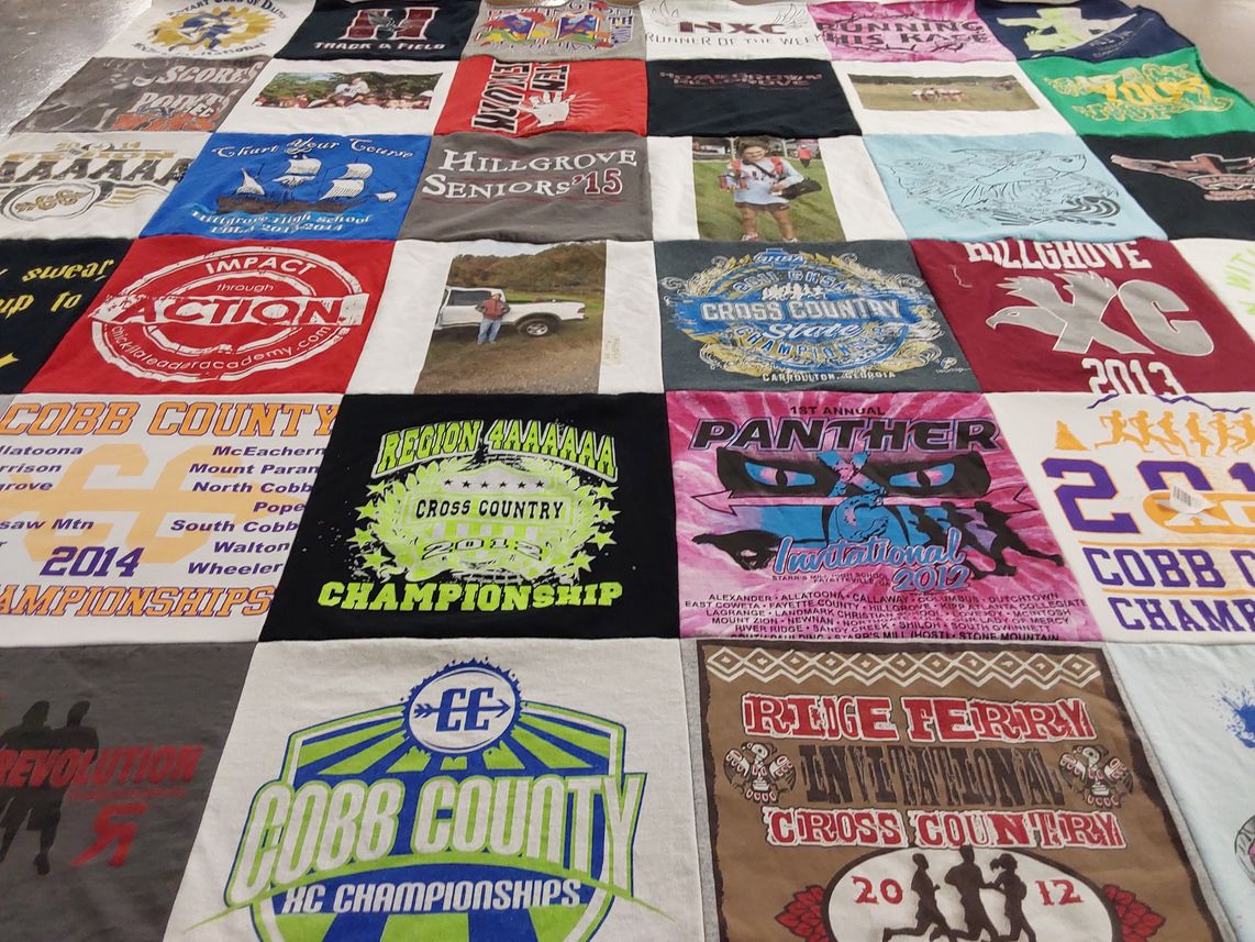T-shirt quilt featuring cross country team by LaNise from GA