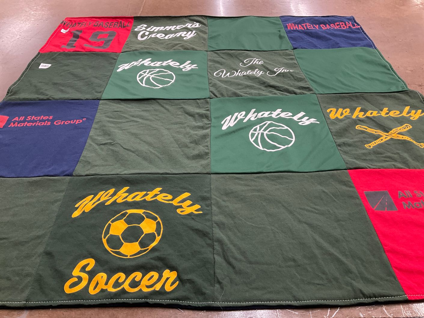 T-shirt quilt featuring whately baseball, whately soccer by anna from MA