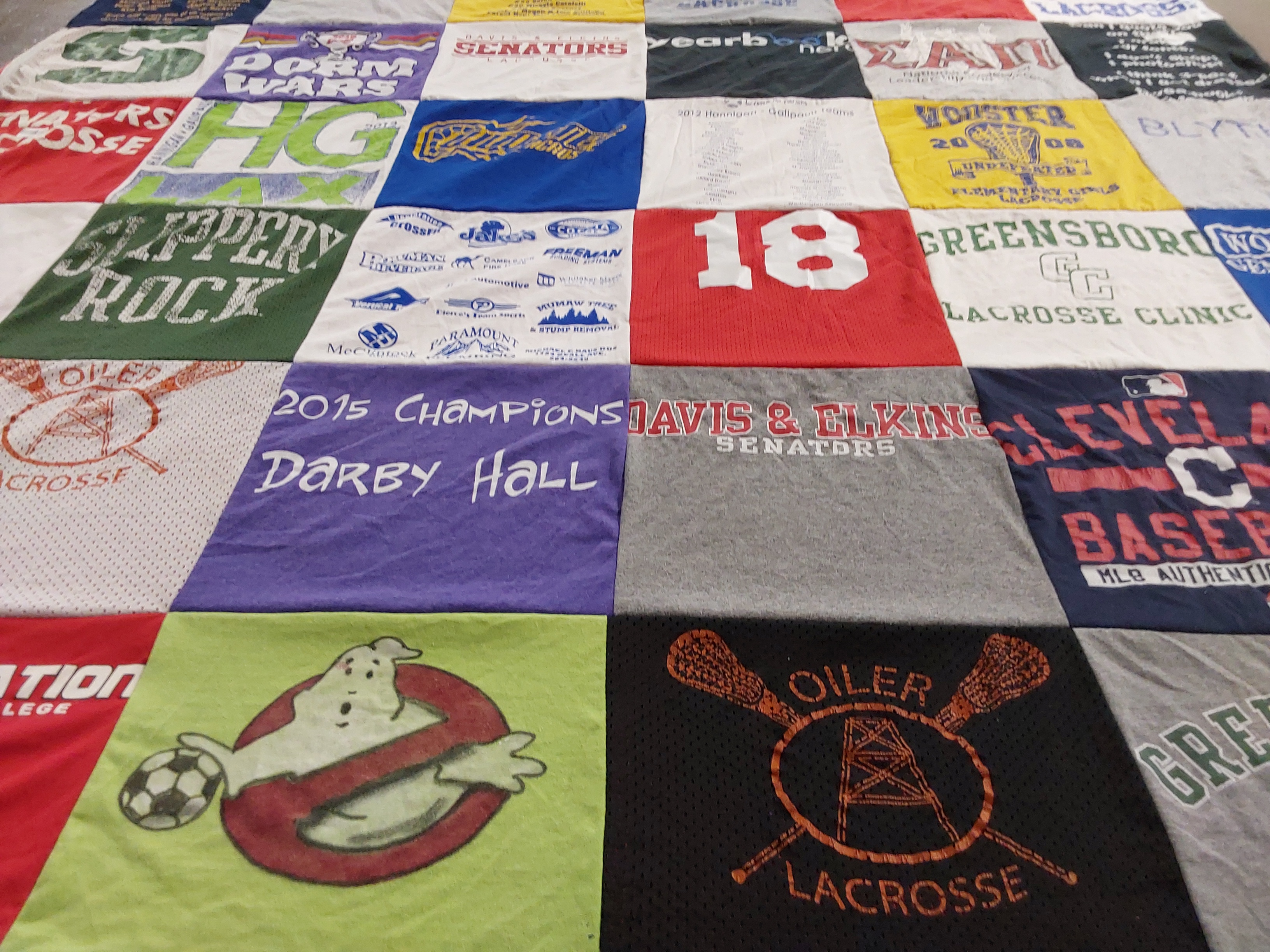 T-shirt quilt featuring cleveland indians, senators by John from OH