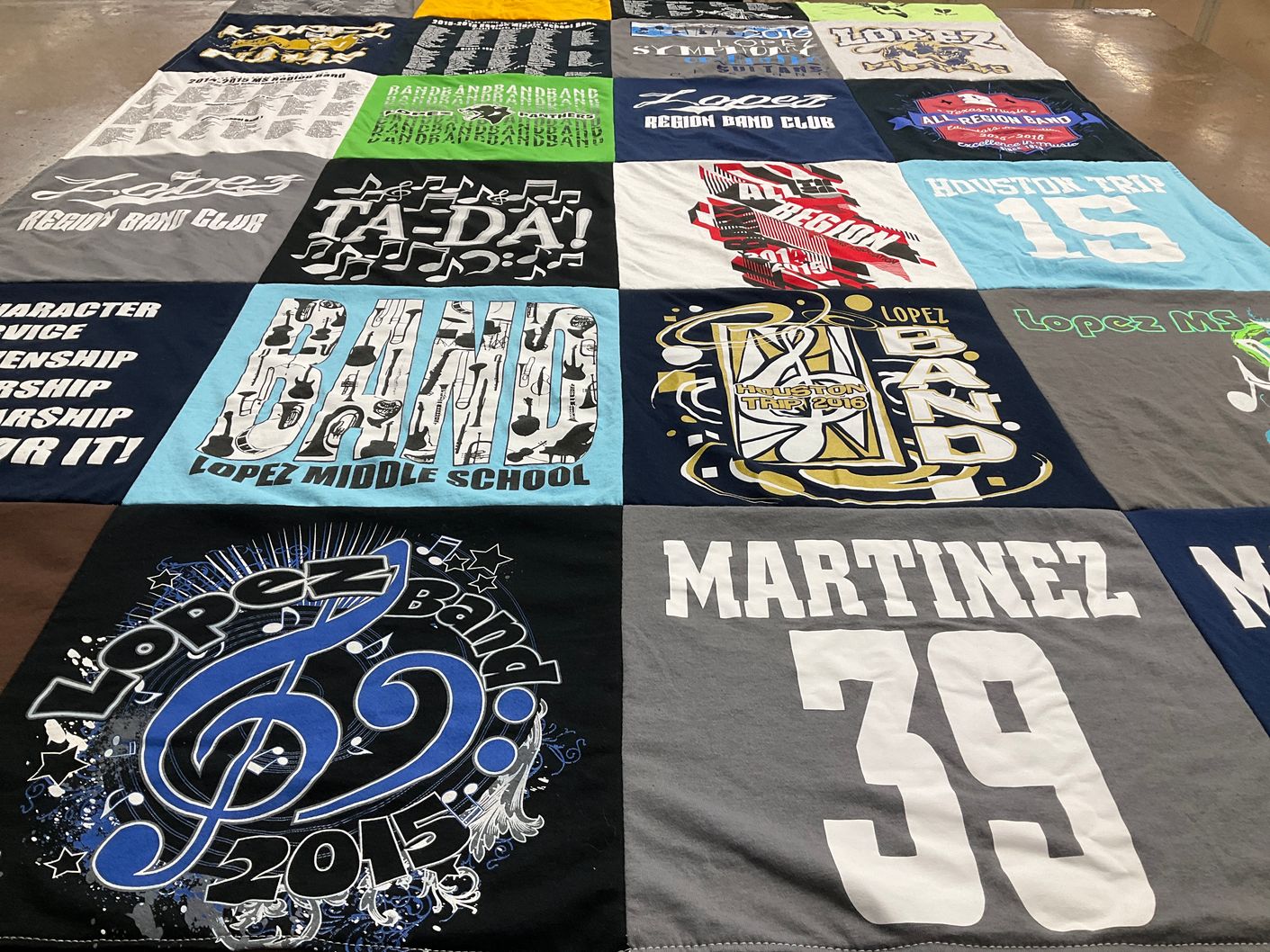 T-shirt quilt from lopez middle school by Lisa from TX