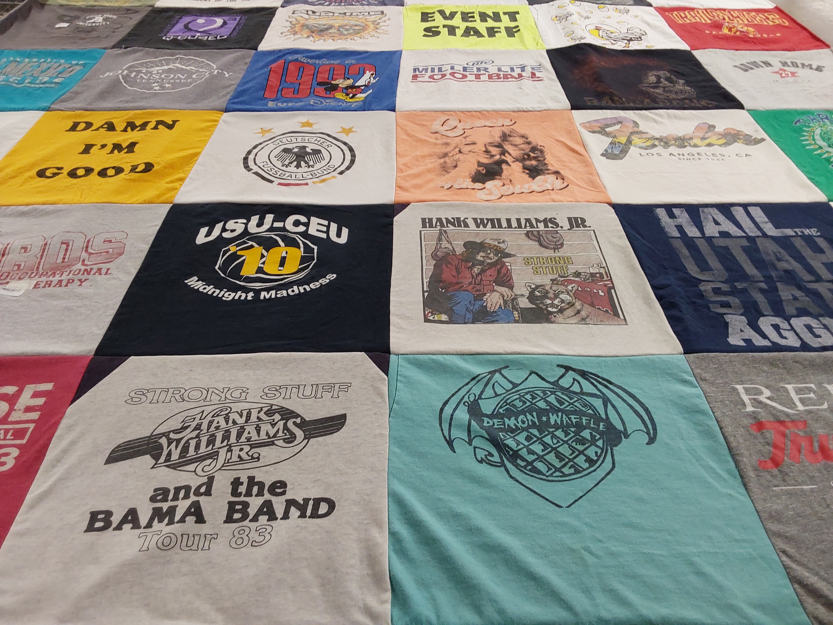 T-shirt quilt featuring utah state university by Lyra from NM