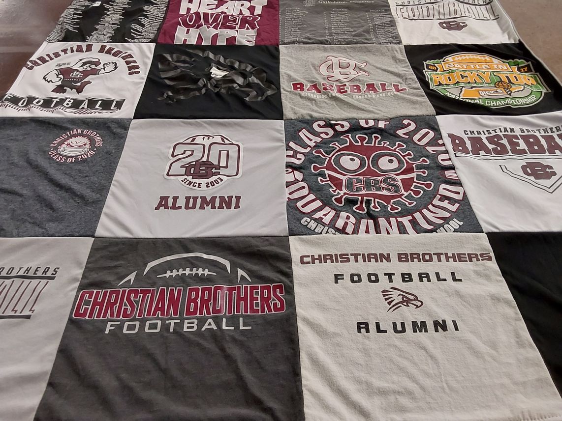 T-shirt quilt featuring christian brothers football by Brandy from LA