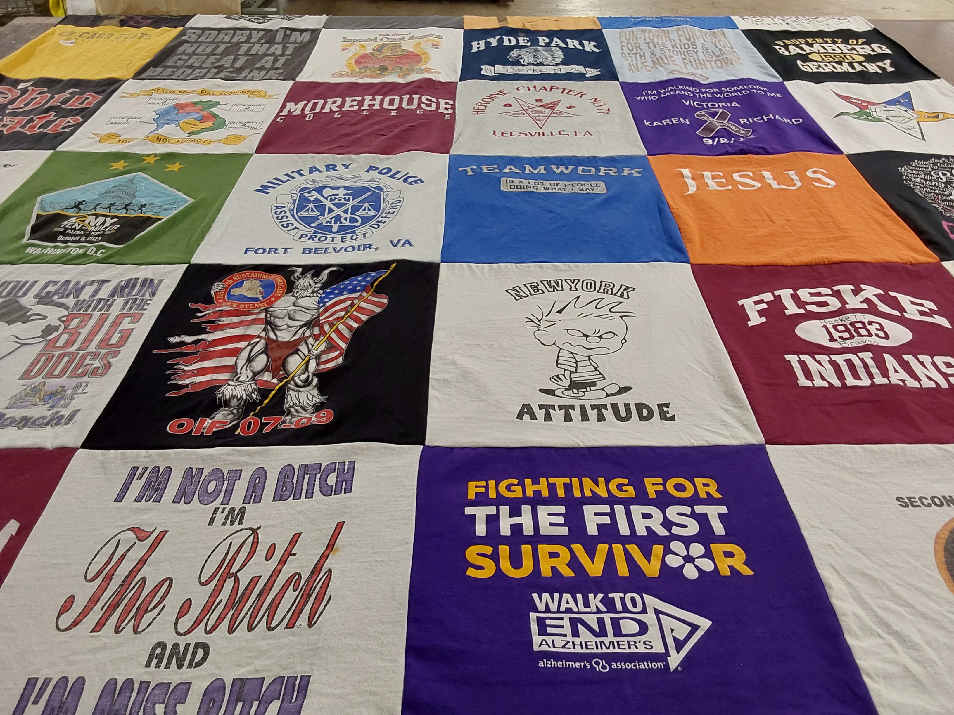 T-shirt quilt from morehouse college, fiske university by AURBARA from MD