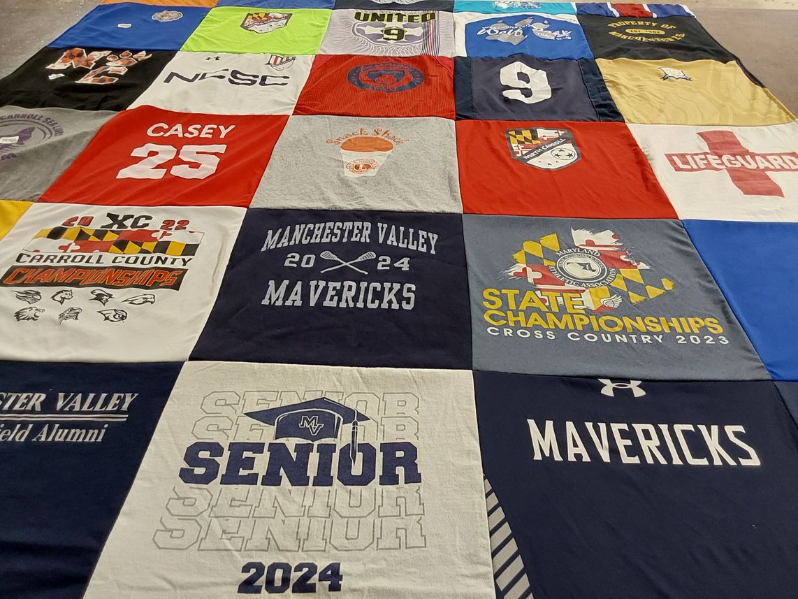 T-shirt quilt featuring manchester valley high school cross country by jenel from MD