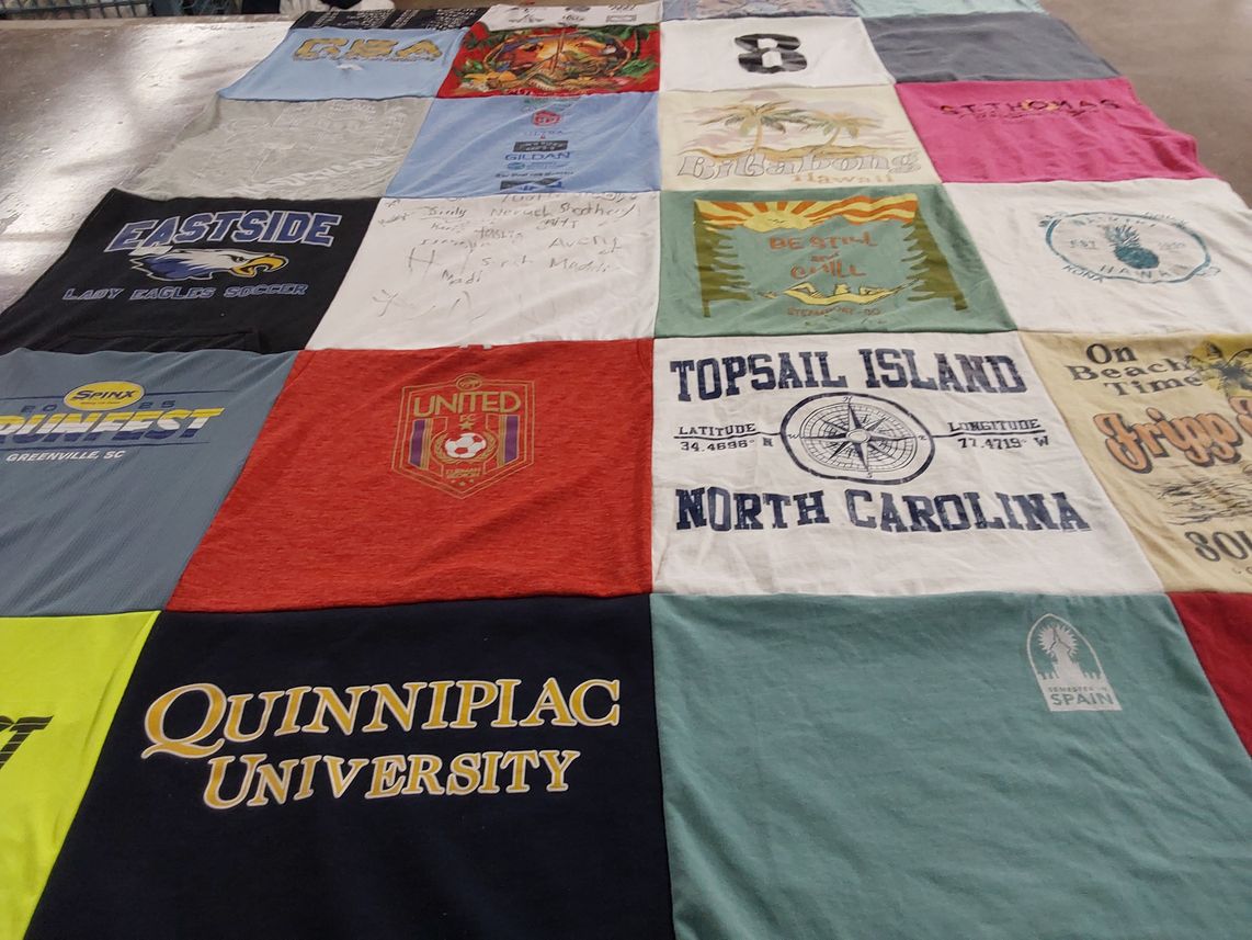 T-shirt quilt featuring united soccer by Quinn from SC