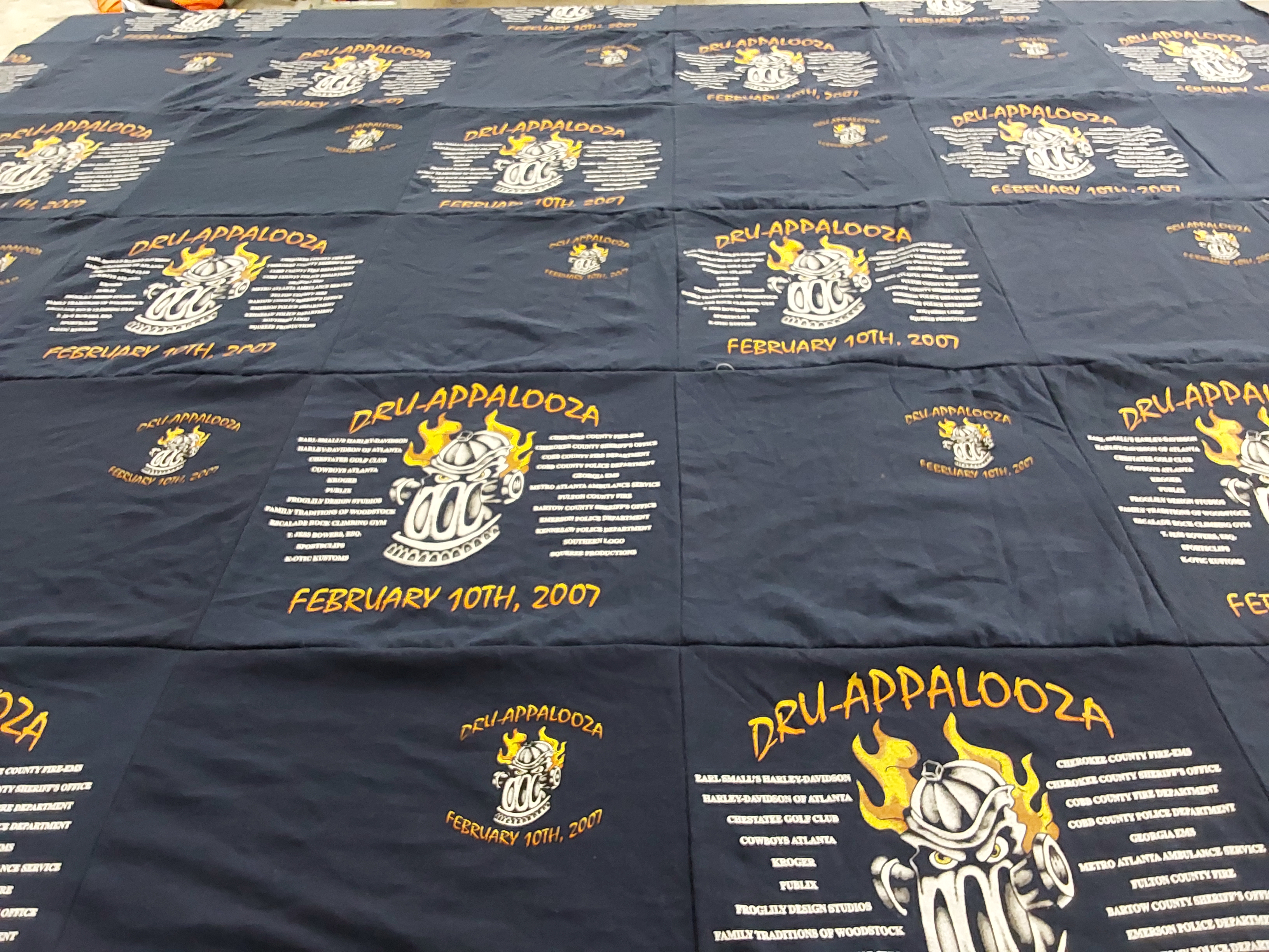 T-shirt quilt with music, festivals themes by Natalee from GA
