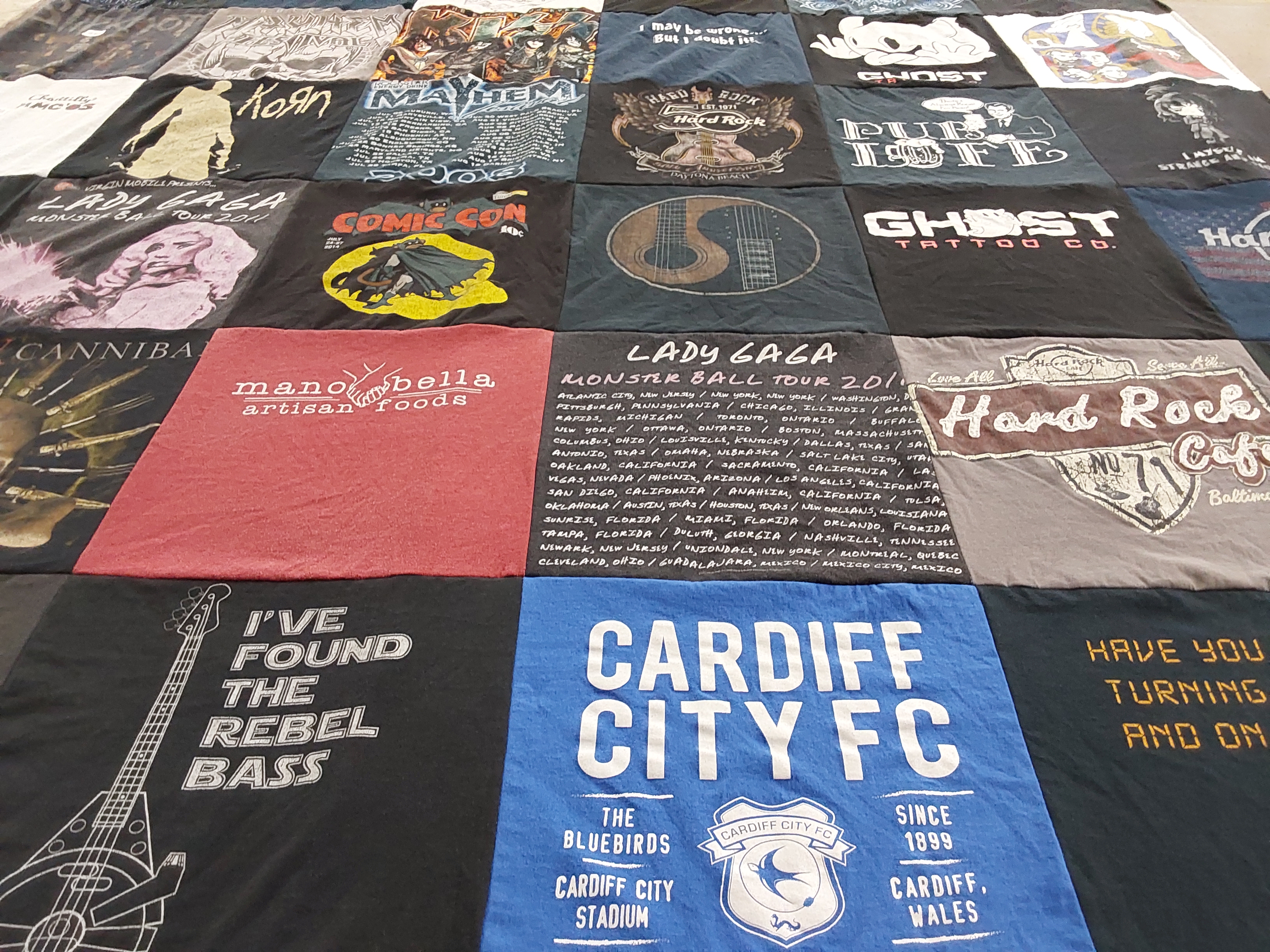 T-shirt quilt featuring cardiff city fc by Sally from VA
