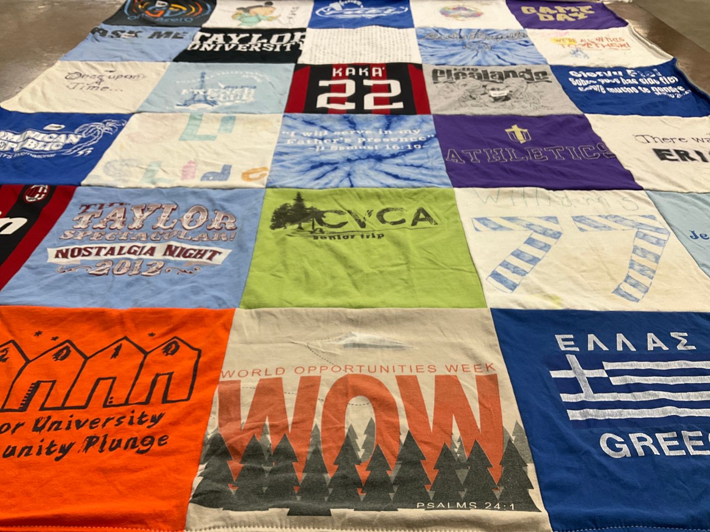 T-shirt quilt from taylor university by Asunta from GA