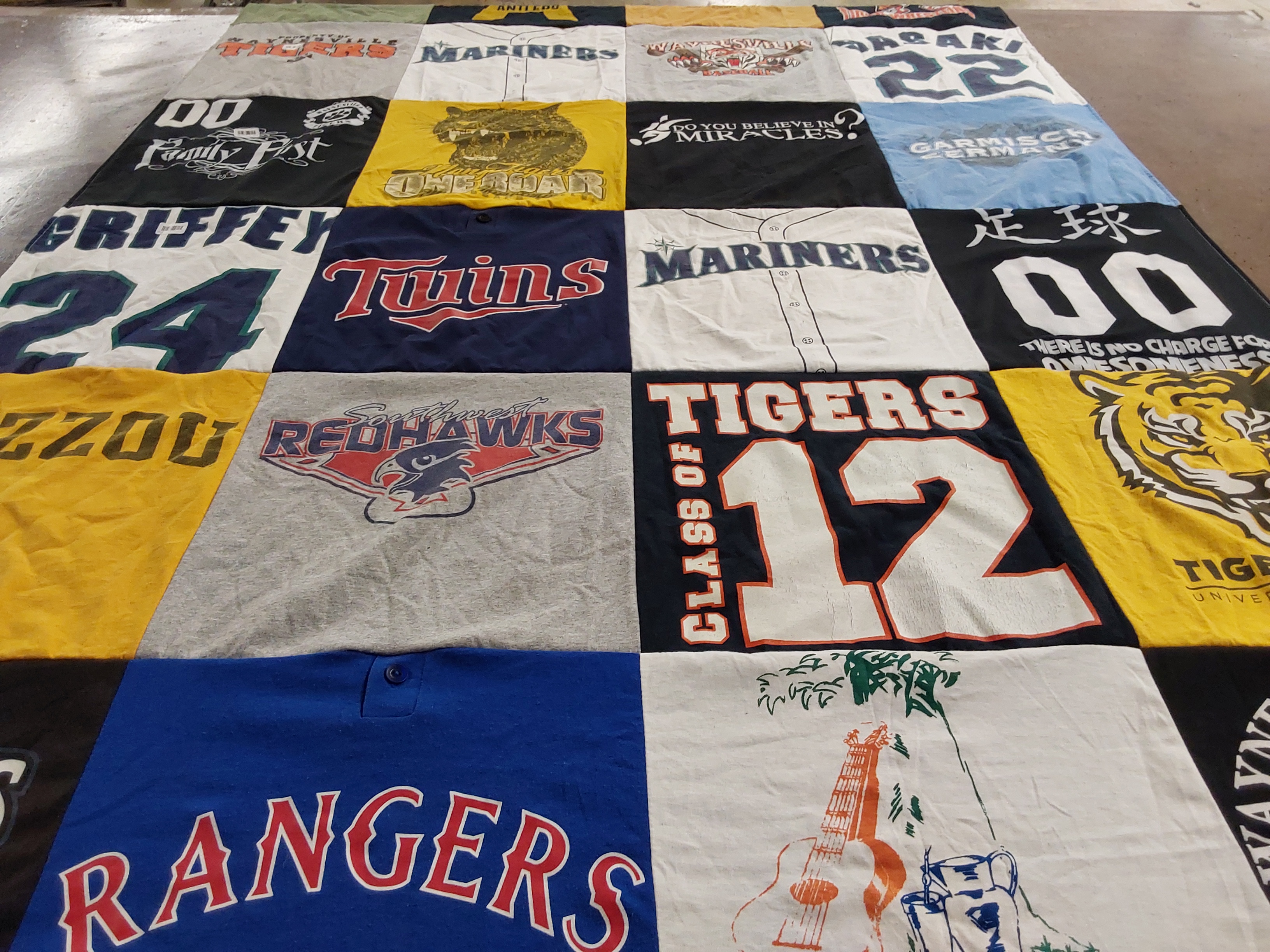 T-shirt quilt featuring twins, mariners by Jenifer from TX