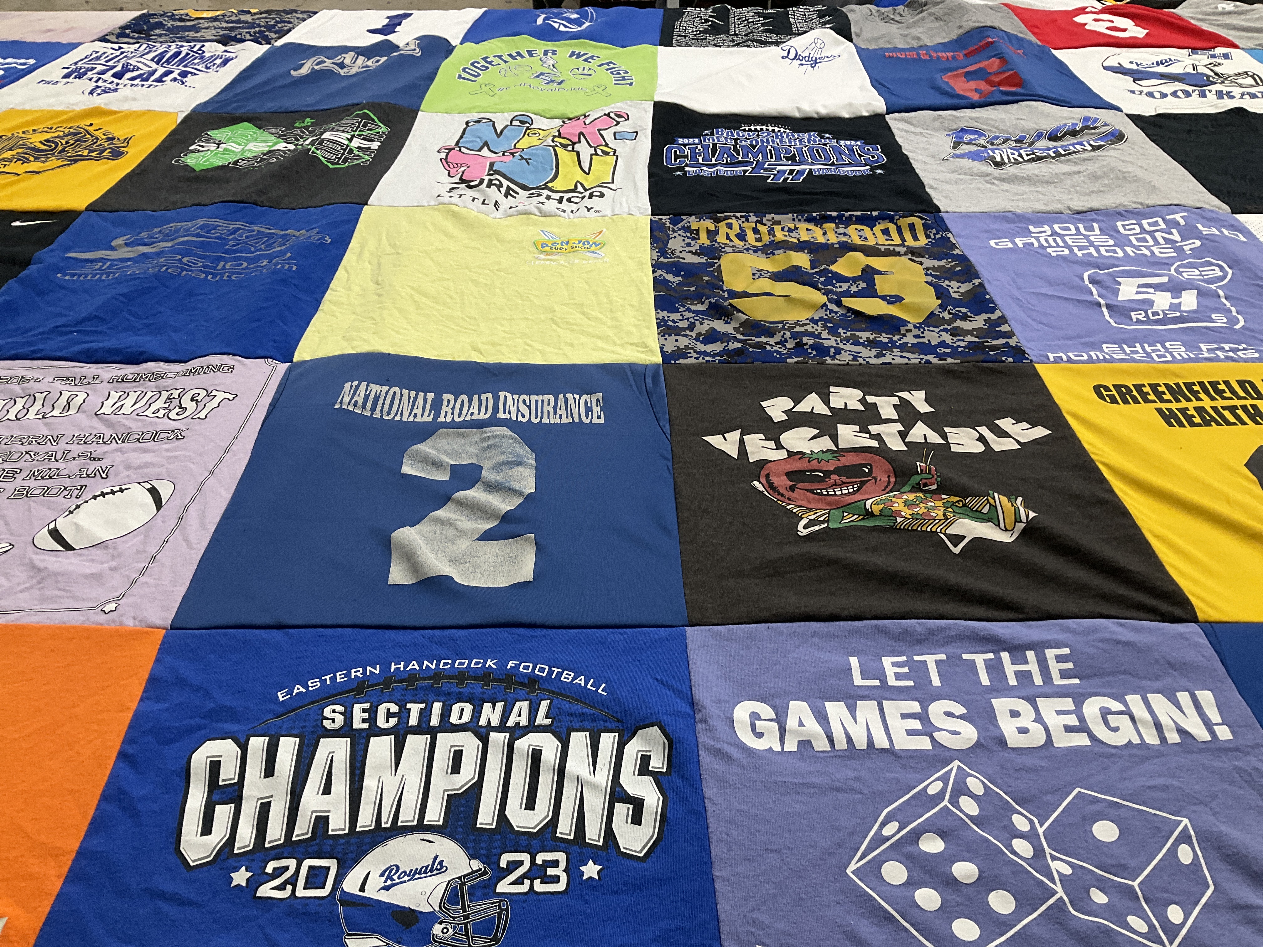 T-shirt quilt featuring eastern hancock football by Adria from IN