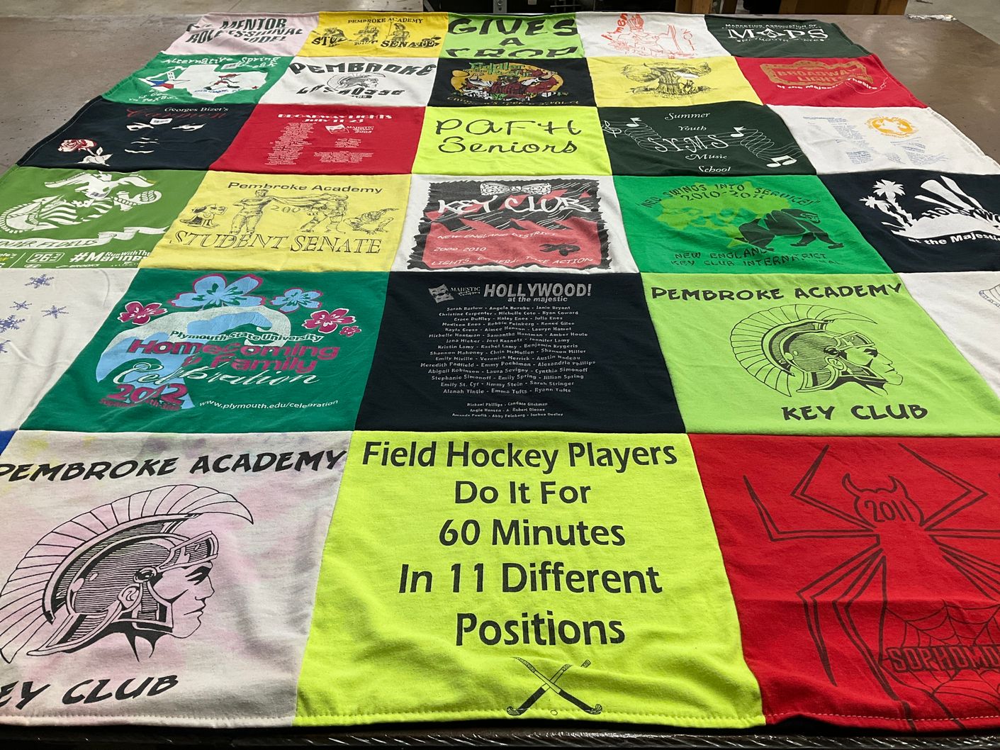 T-shirt quilt featuring field hockey by Lisa from AZ