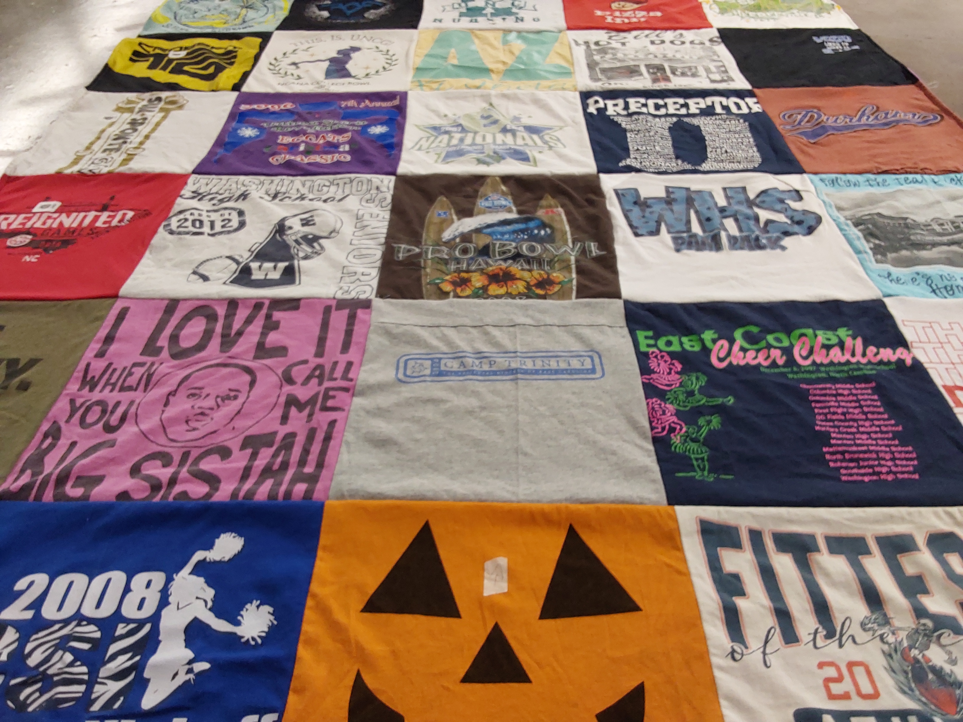 T-shirt quilt from trinity university, washington university by Katelyn from NC