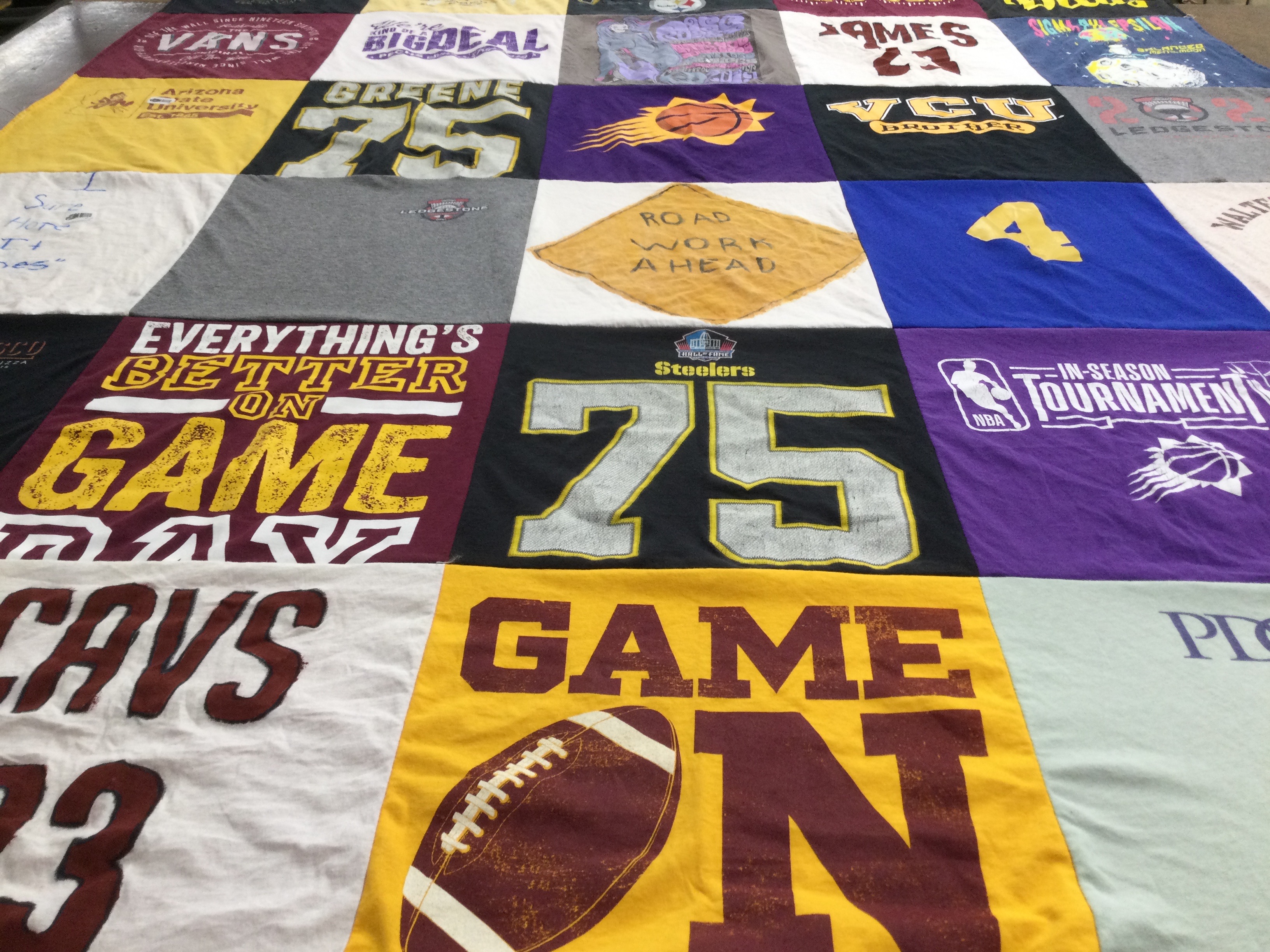 T-shirt quilt featuring pittsburgh steelers by Emily from VA