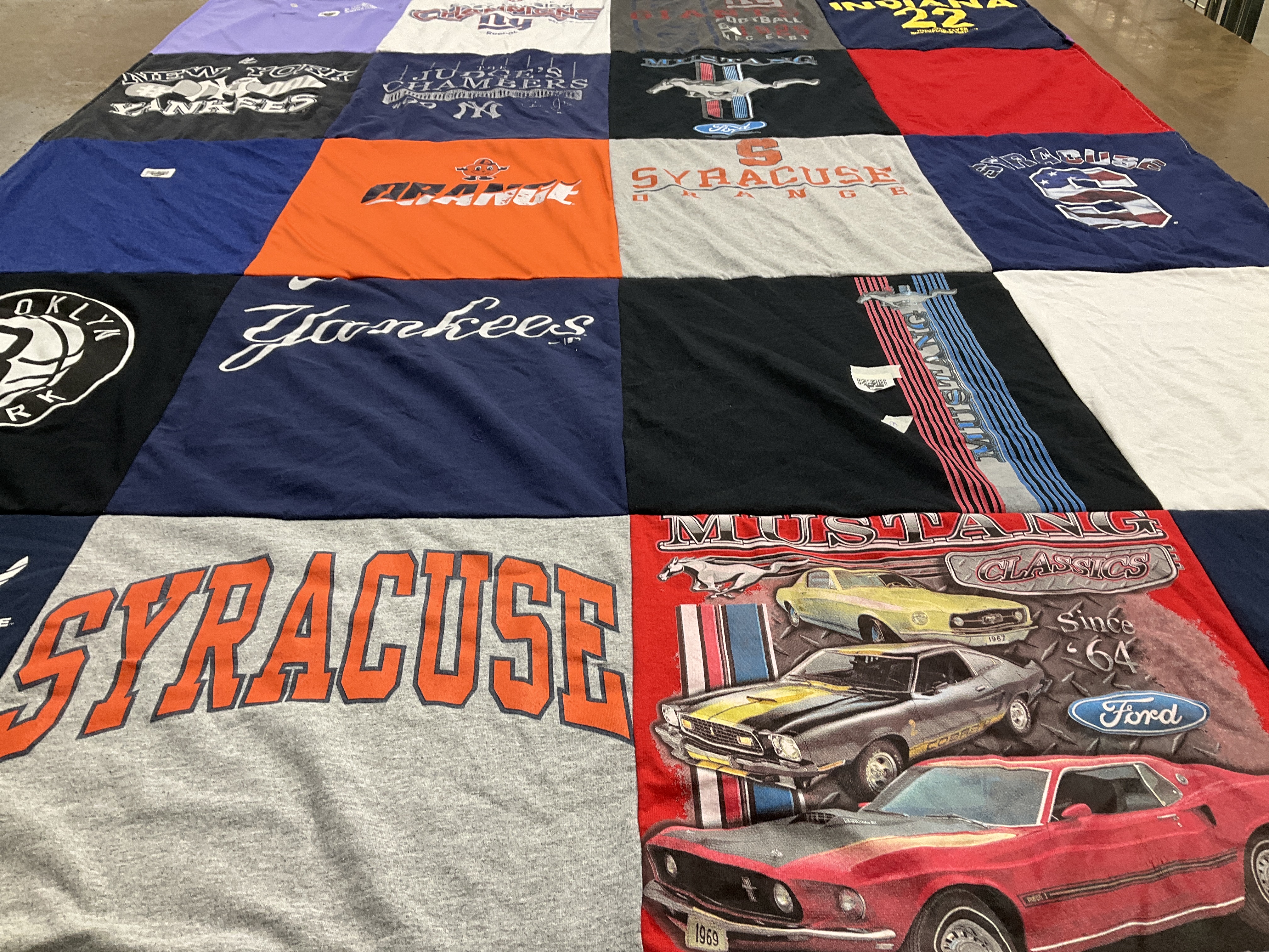 T-shirt quilt featuring yankees, syracuse orange by Ann from NY
