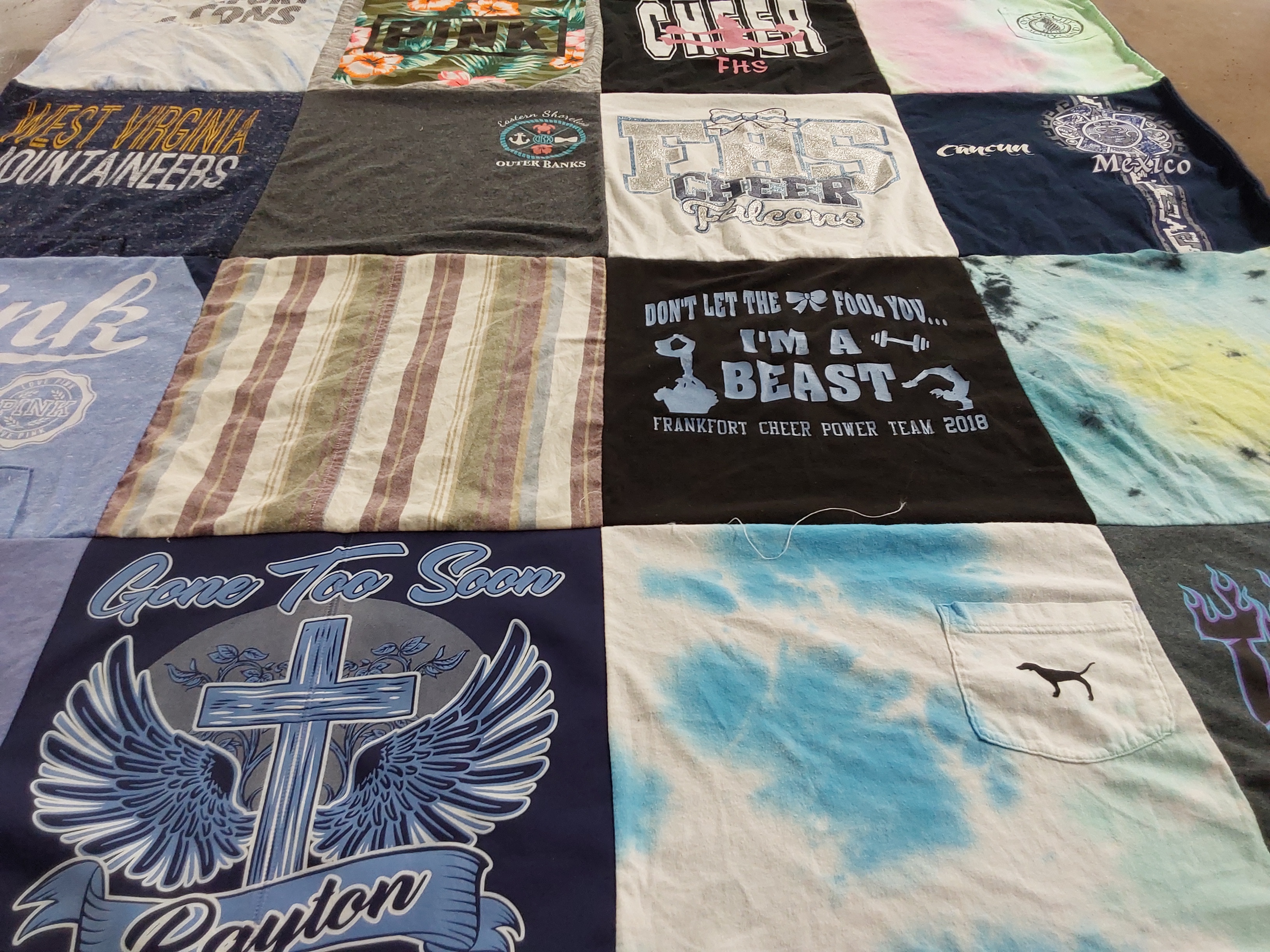 T-shirt quilt featuring frankfort cheer team by jaime from WV