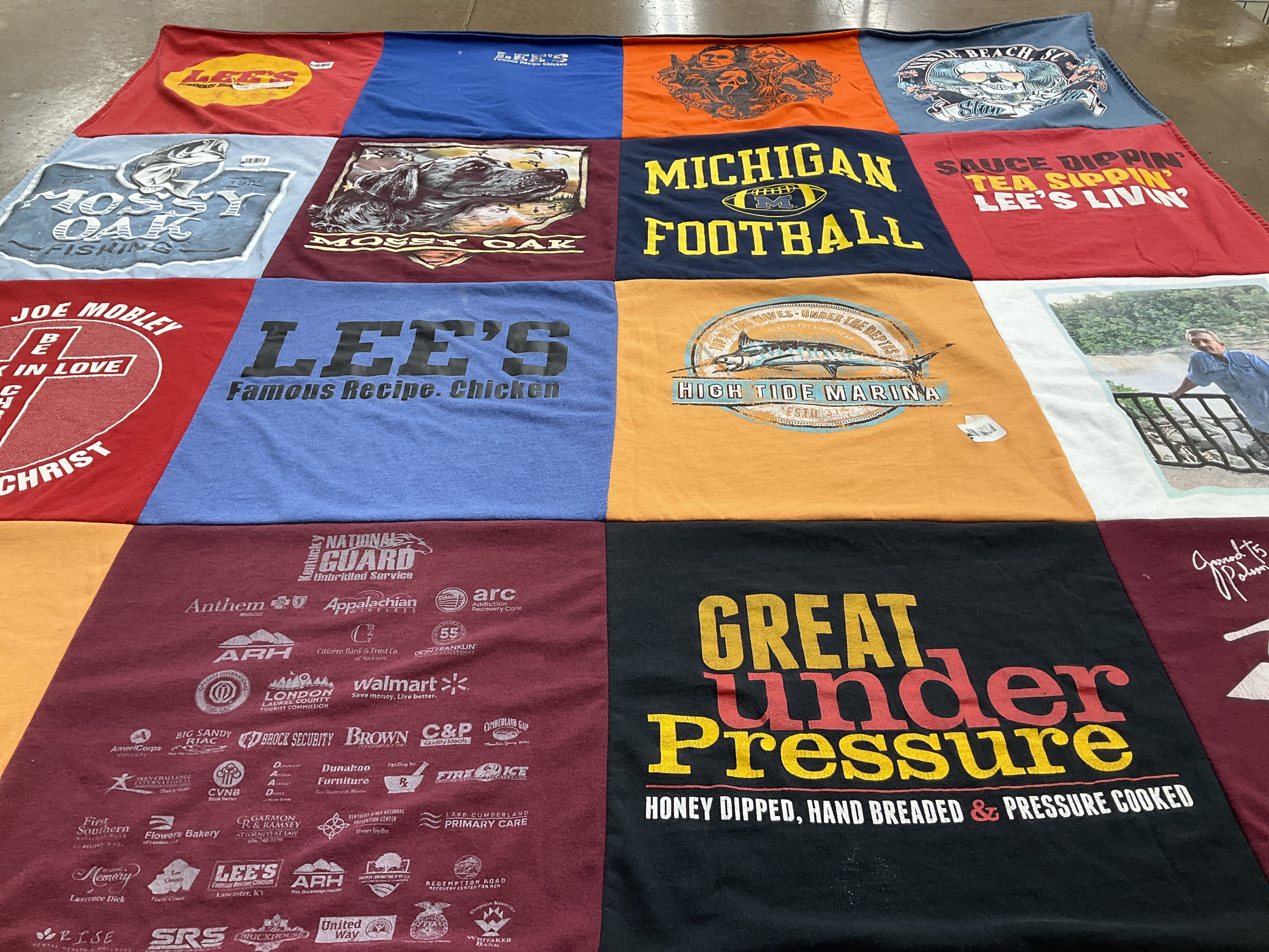 T-shirt quilt featuring michigan football by Kathy from KY