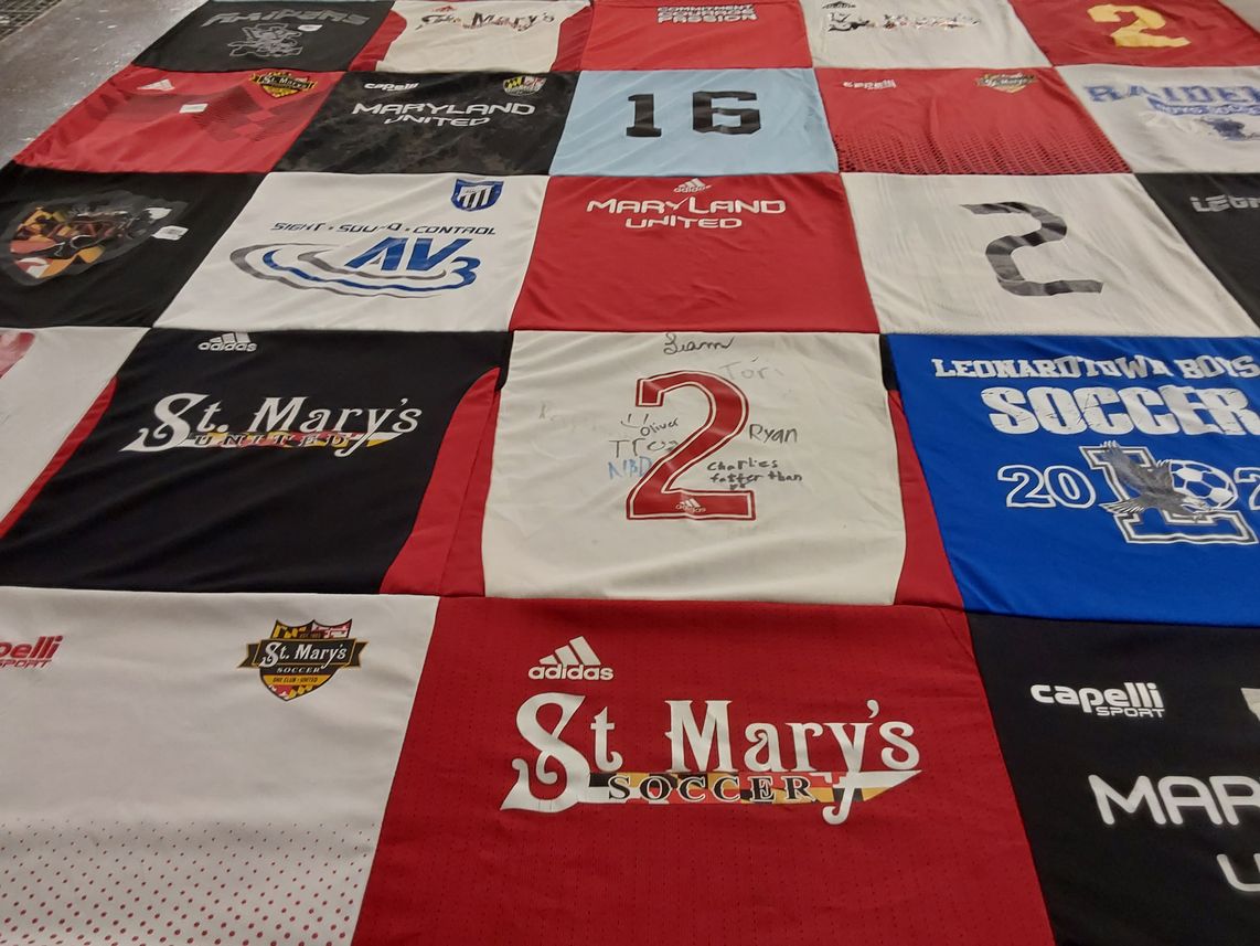 T-shirt quilt featuring st mary's united, leonardtown boys soccer by jennifer from MD