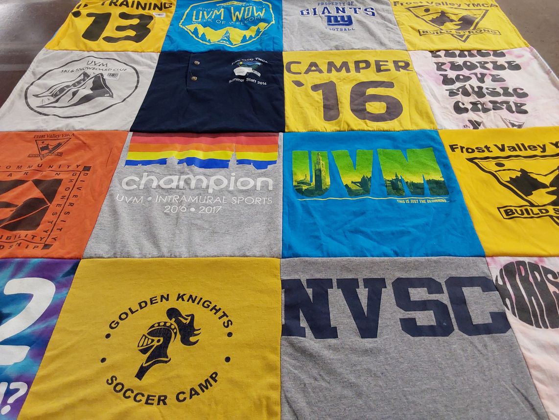 T-shirt quilt featuring giants, golden knights by Steve from CA