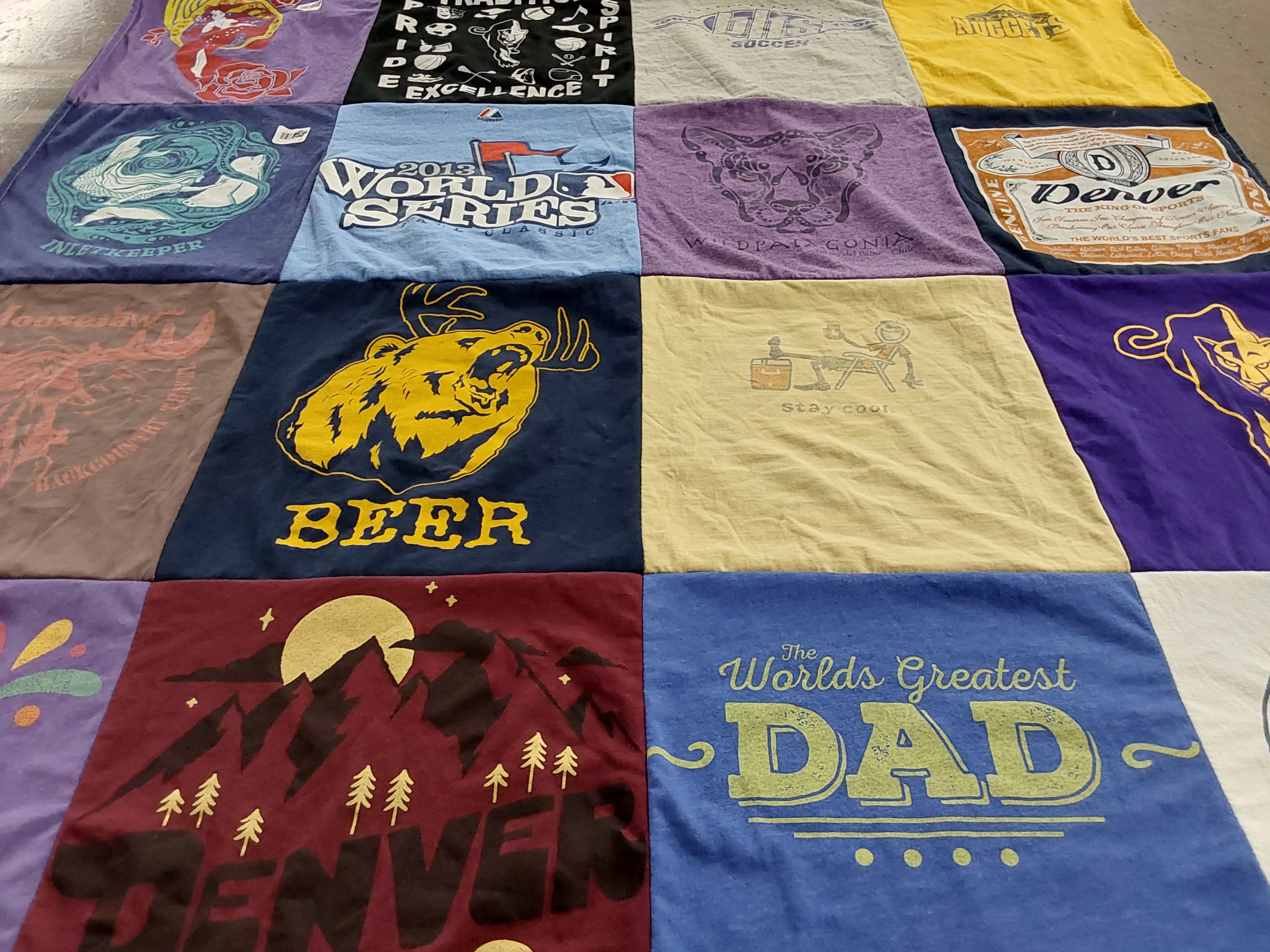 T-shirt quilt featuring wildcats soccer team by Wendy from CO