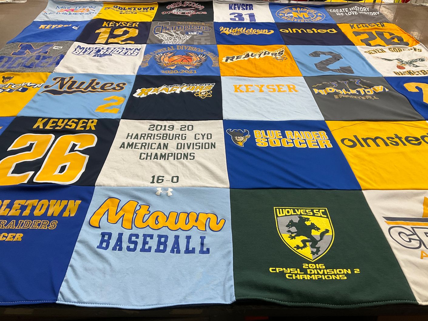 T-shirt quilt featuring harrisburg cyo, wolves sc by Diana from PA