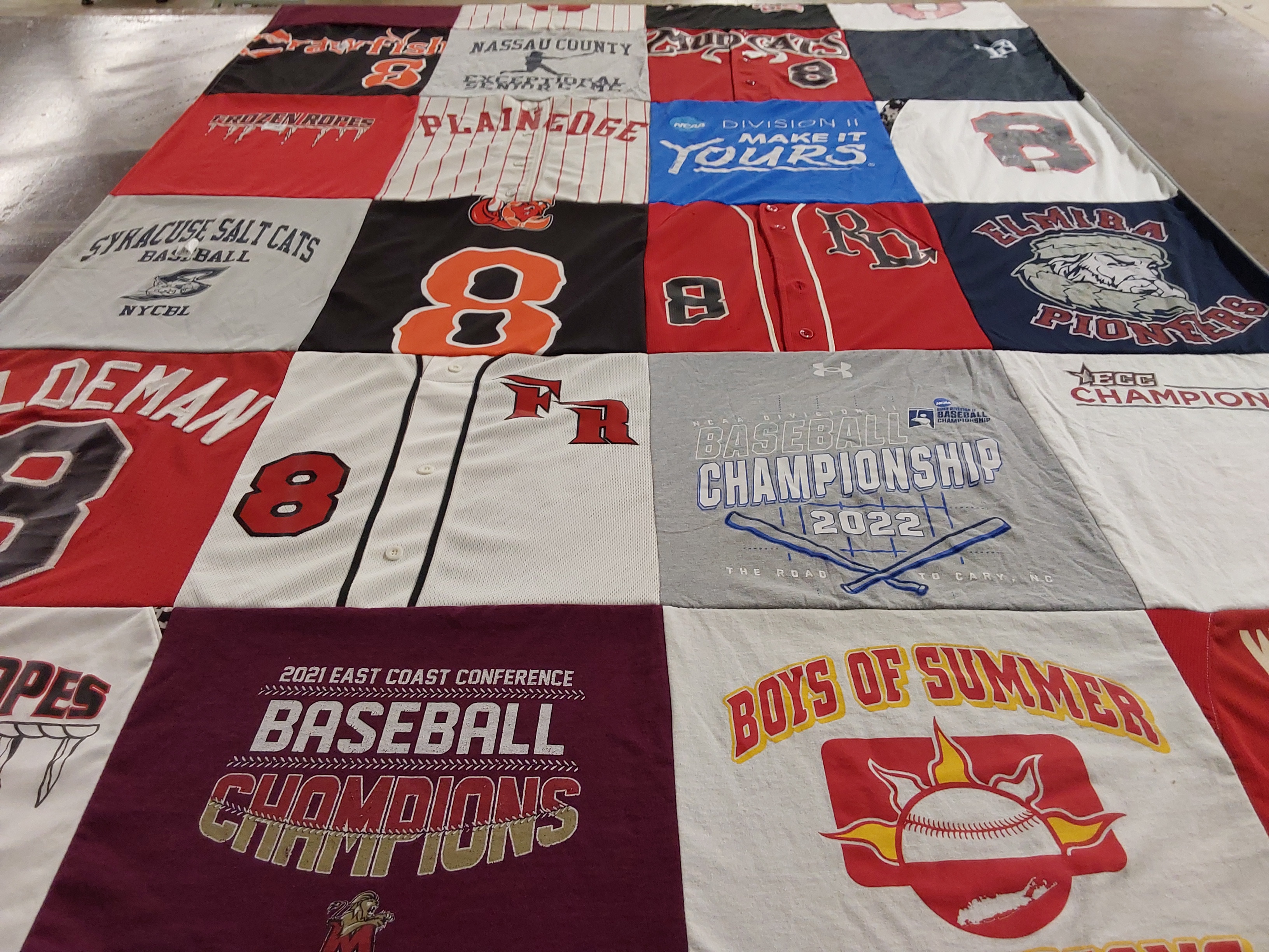 T-shirt quilt featuring syracuse salt cats by Kelly from NY