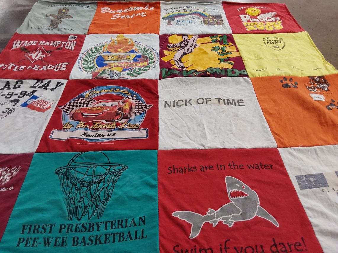 T-shirt quilt from wade hampton high school by Frances from SC
