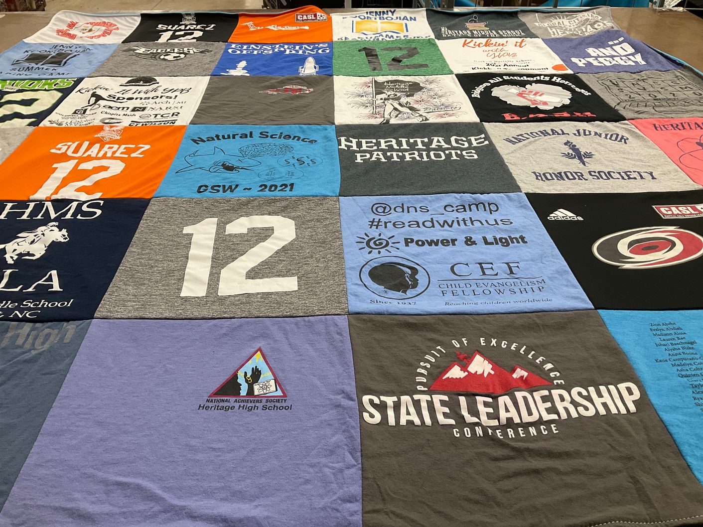 T-shirt quilt from heritage high school by Betty from NC