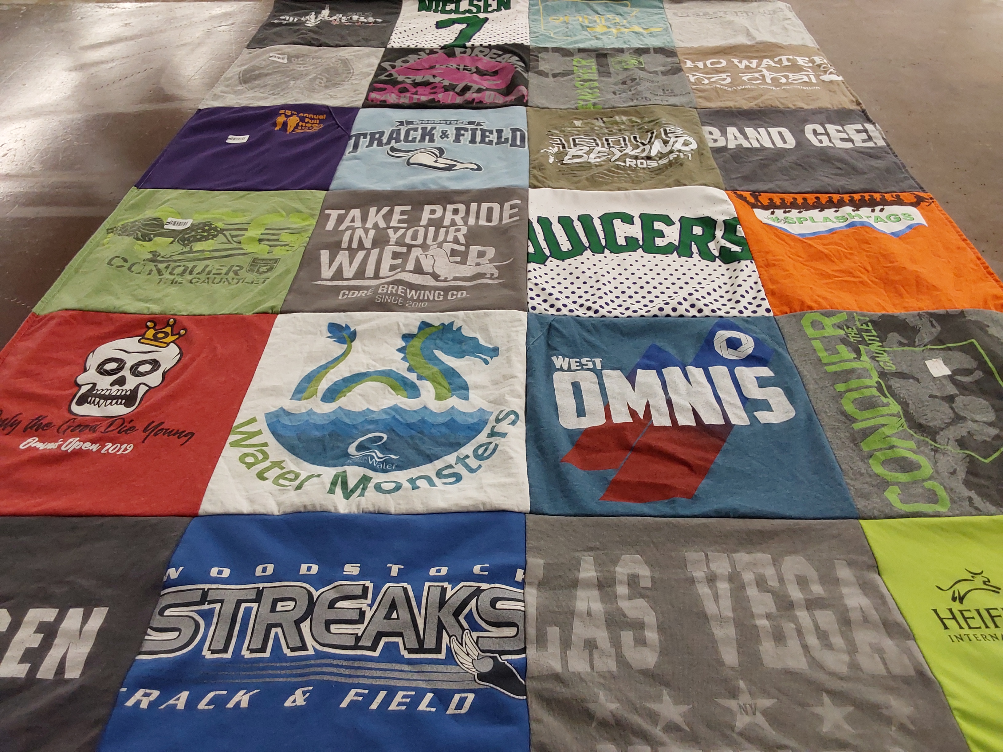 T-shirt quilt from woodstock high school by Danielle from AR
