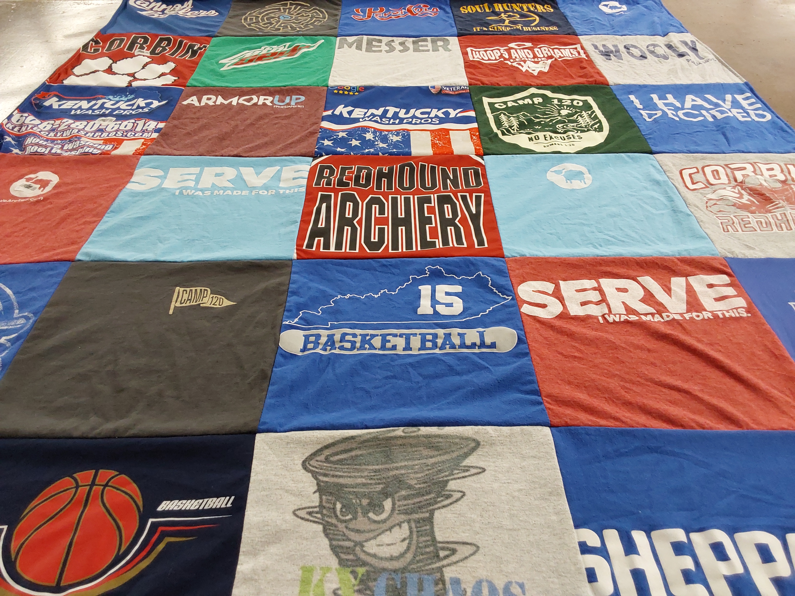 T-shirt quilt featuring redhound basketball by Amanda from KY