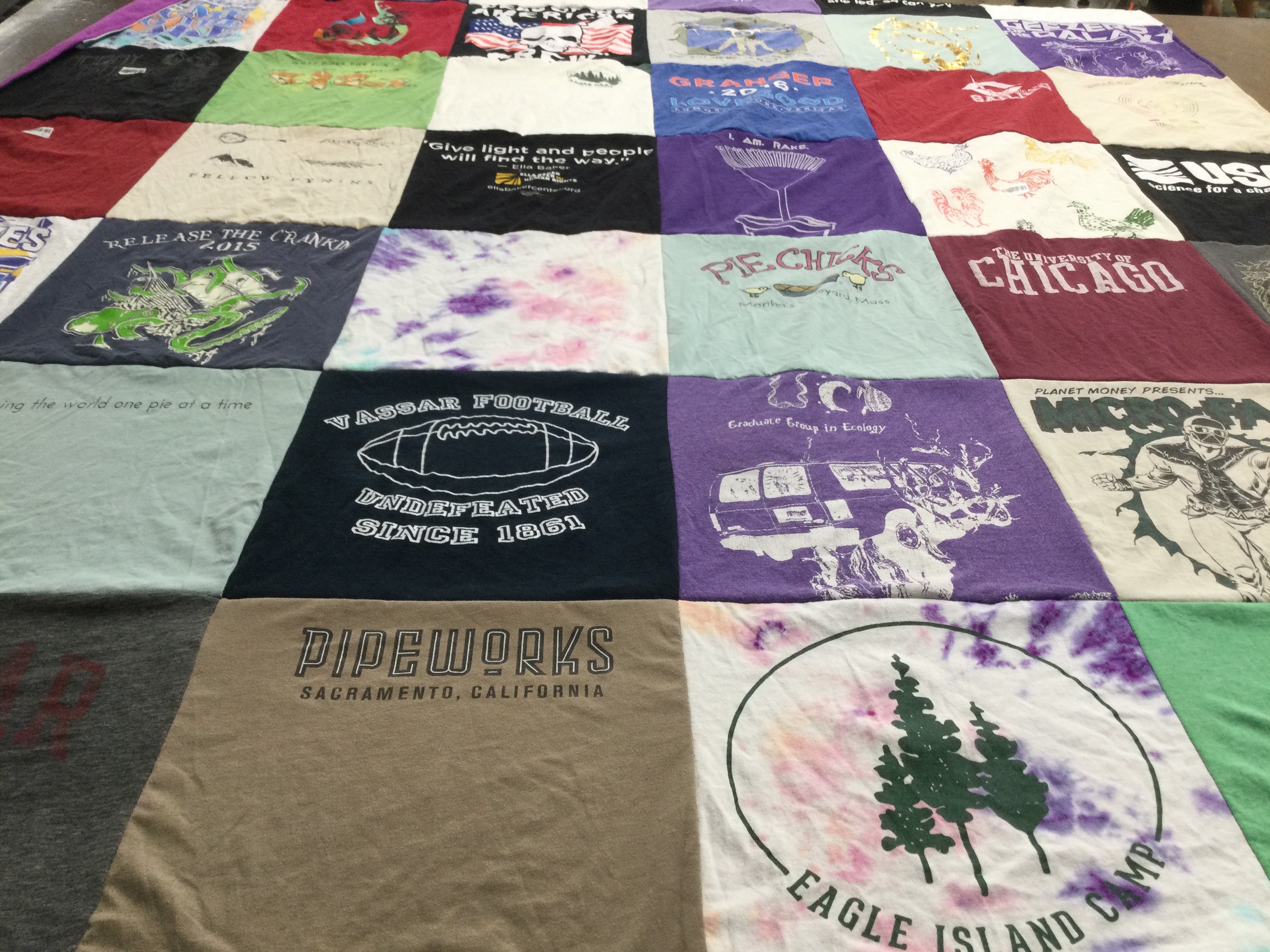 T-shirt quilt featuring vassar football by Alexandra from CA