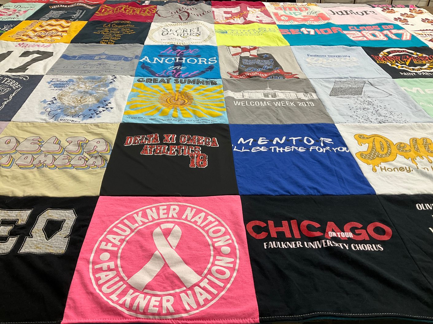 T-shirt quilt from faulkner university by Sarah from AL