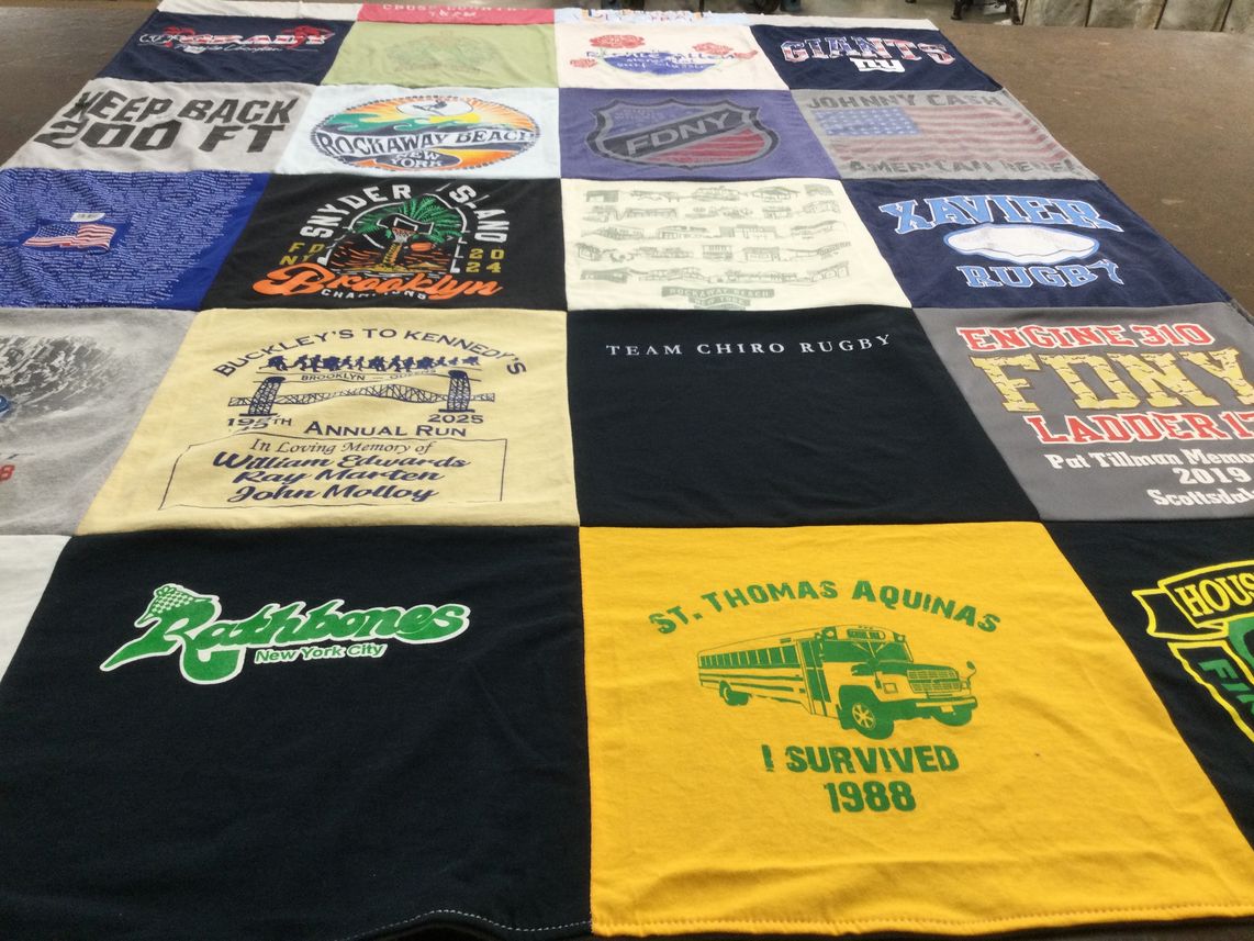 T-shirt quilt featuring xavier rugby, team chiro rugby by Regina from NY