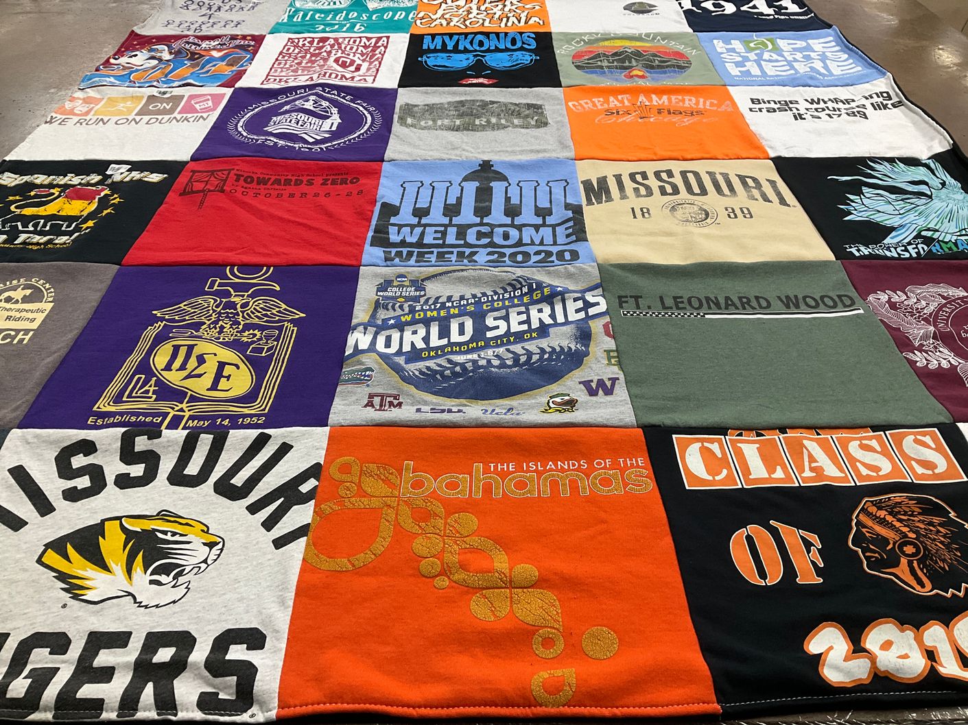 T-shirt quilt featuring missouri tigers by Matthew from MO
