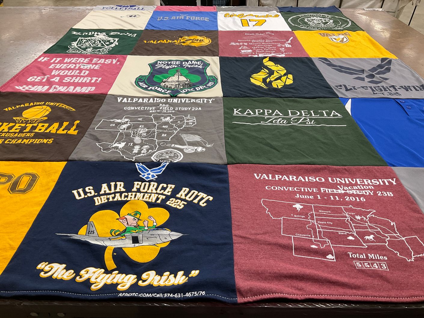 T-shirt quilt featuring valparaiso university basketball by Kaitlyn from CA
