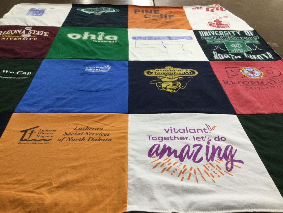 T-shirt quilt from ohio university, arizona state university by Anika from MN