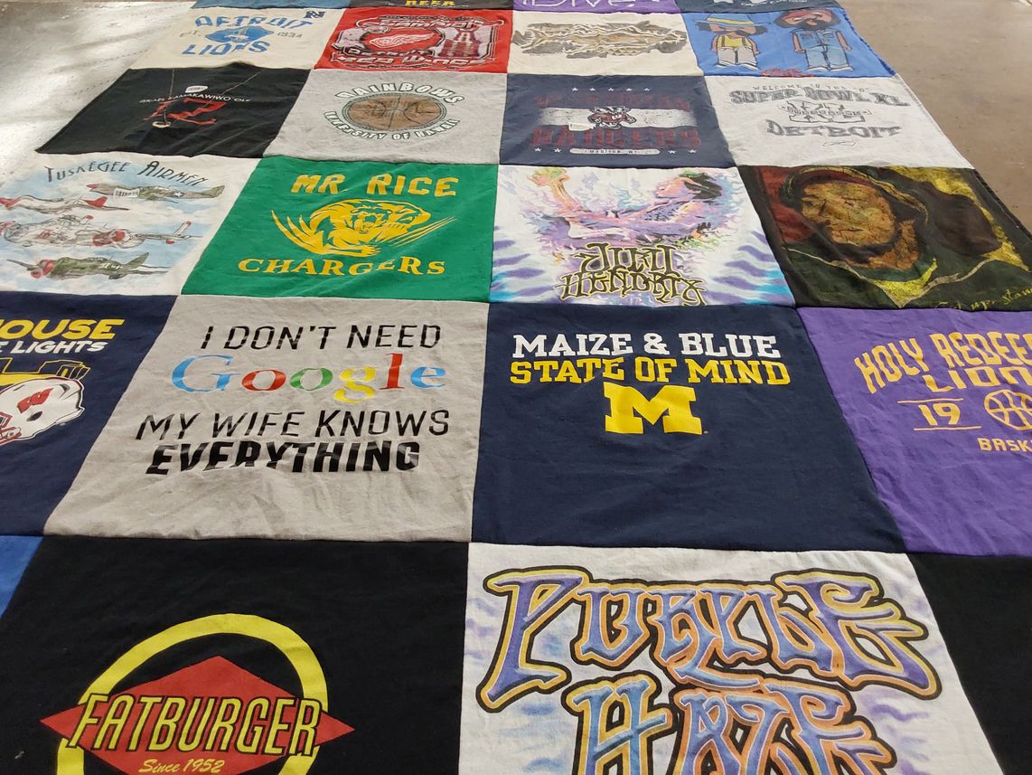 T-shirt quilt featuring detroit lions by Deborah from CA